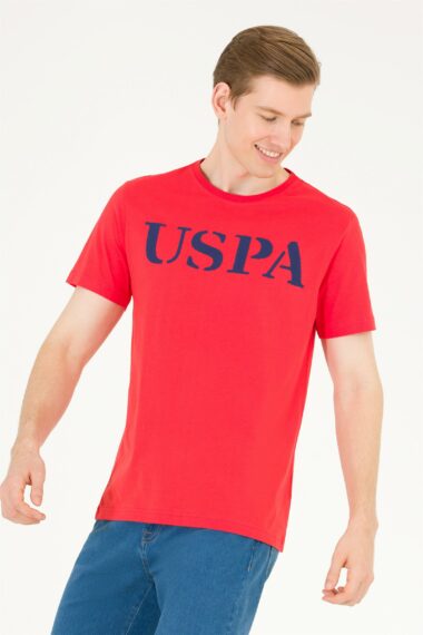 تی شرت یقه گرد قرمز  رگولار آستین کوتاه مردانه یو اس پولو | US POLO ASSN