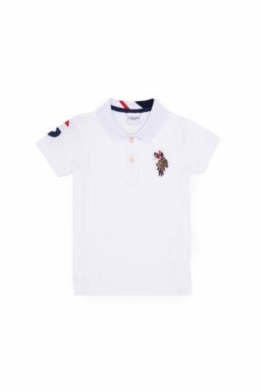 تی شرت یقه پولو سفید  استاندارد فیت  پسرانه یو اس پولو | US POLO ASSN