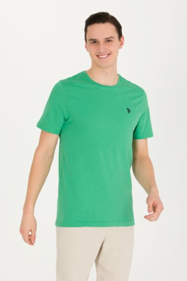 تی شرت یقه گرد سبز  رگولار آستین کوتاه مردانه یو اس پولو | US POLO ASSN