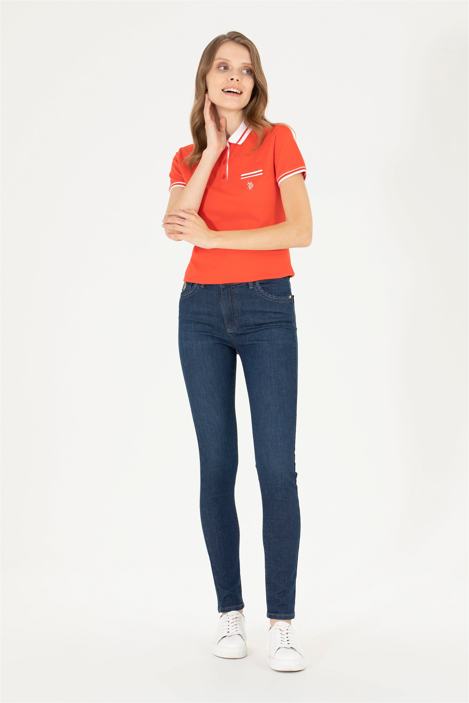 شلوار دنیم  آبی تیره  اسکینی  زنانه یو اس پولو | US POLO ASSN