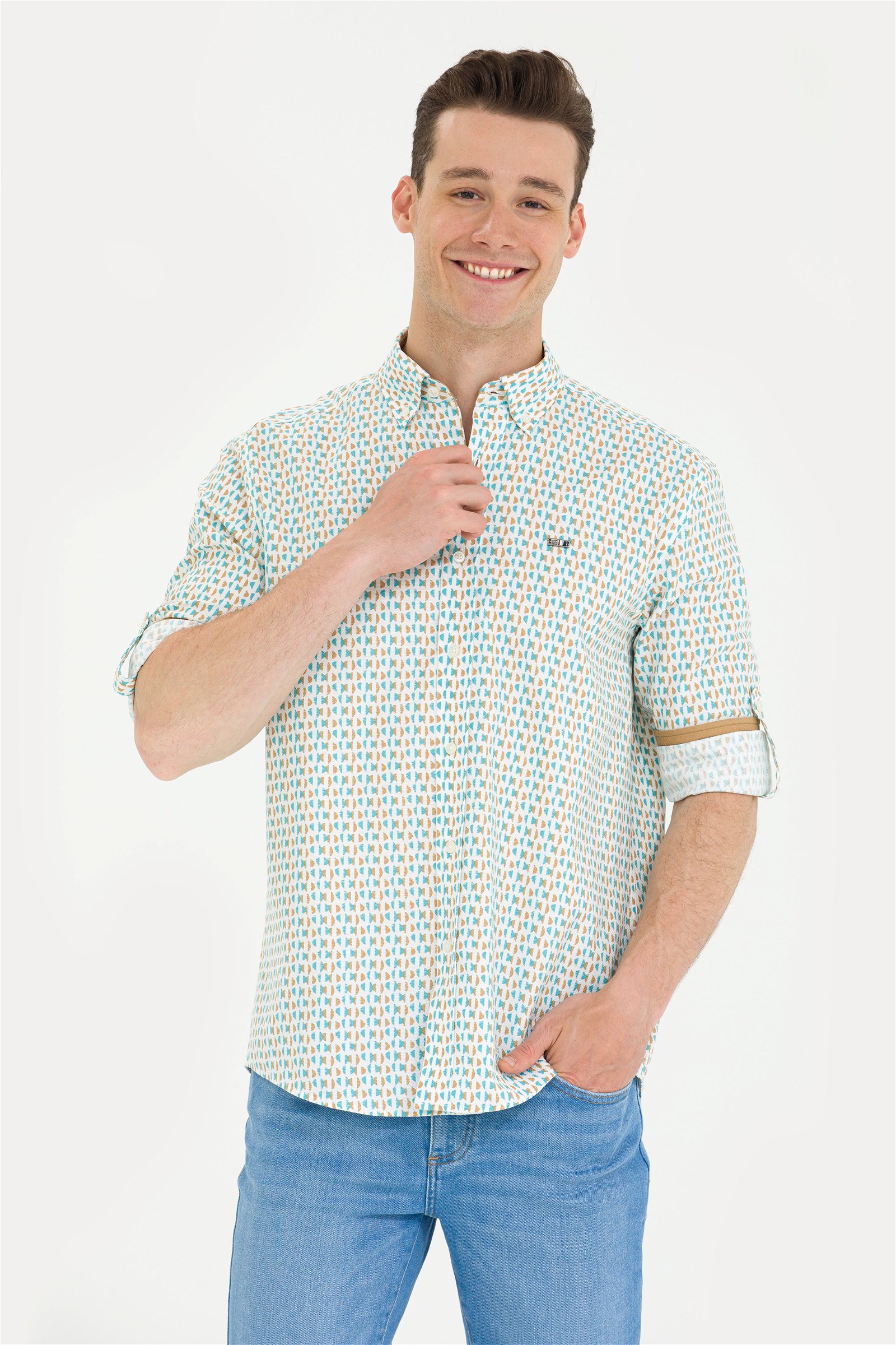 پیراهن  نعناعی  ریلکس  مردانه یو اس پولو | US POLO ASSN