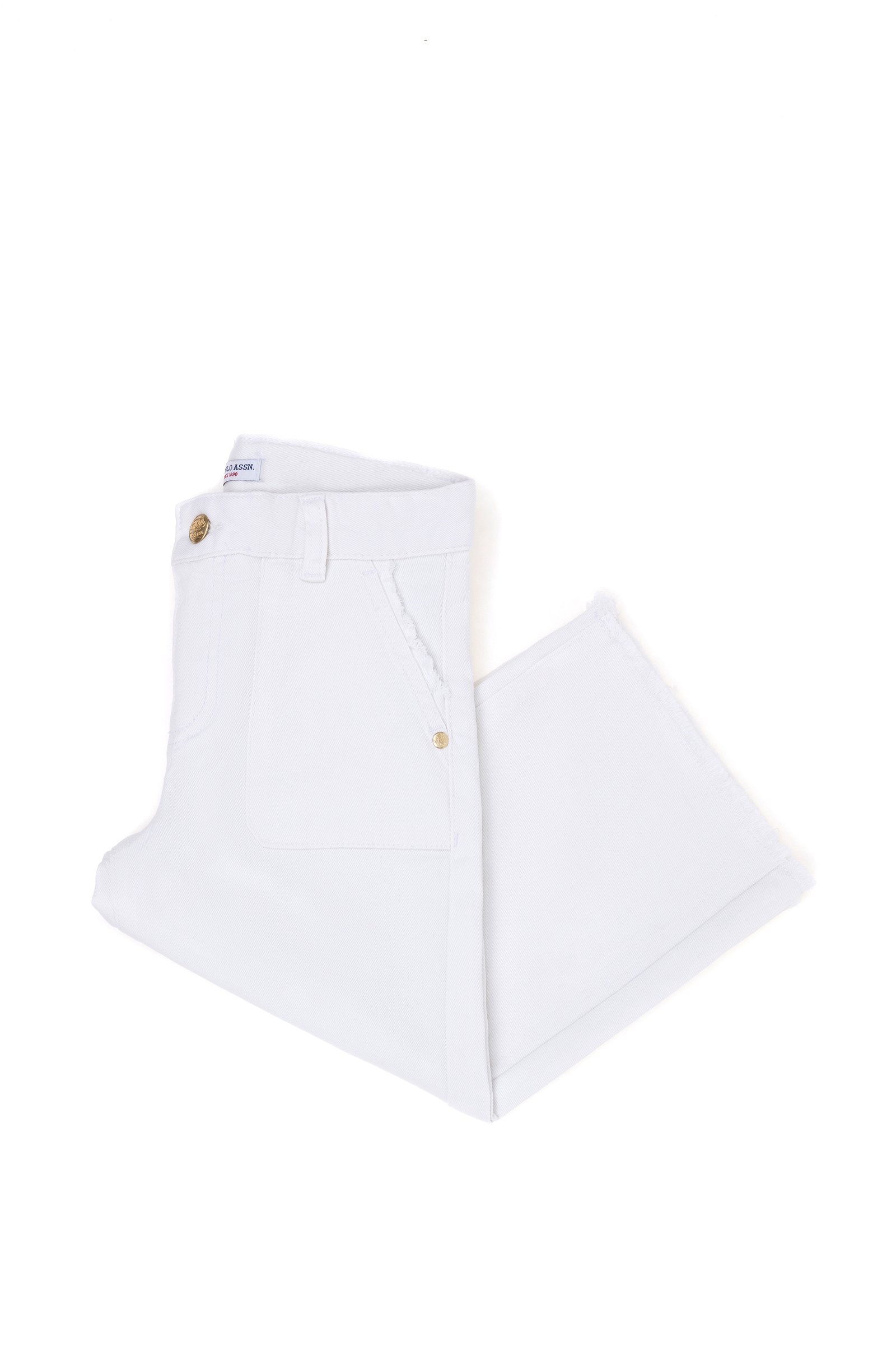 شلوار اسپورت  سفید  Flare Cropped  دخترانه یو اس پولو | US POLO ASSN