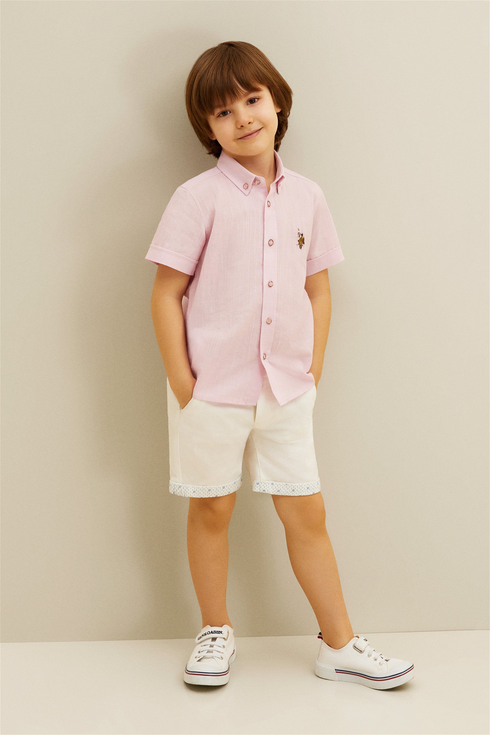 شلوارک  سفید  بیسیک  پسرانه یو اس پولو | US POLO ASSN