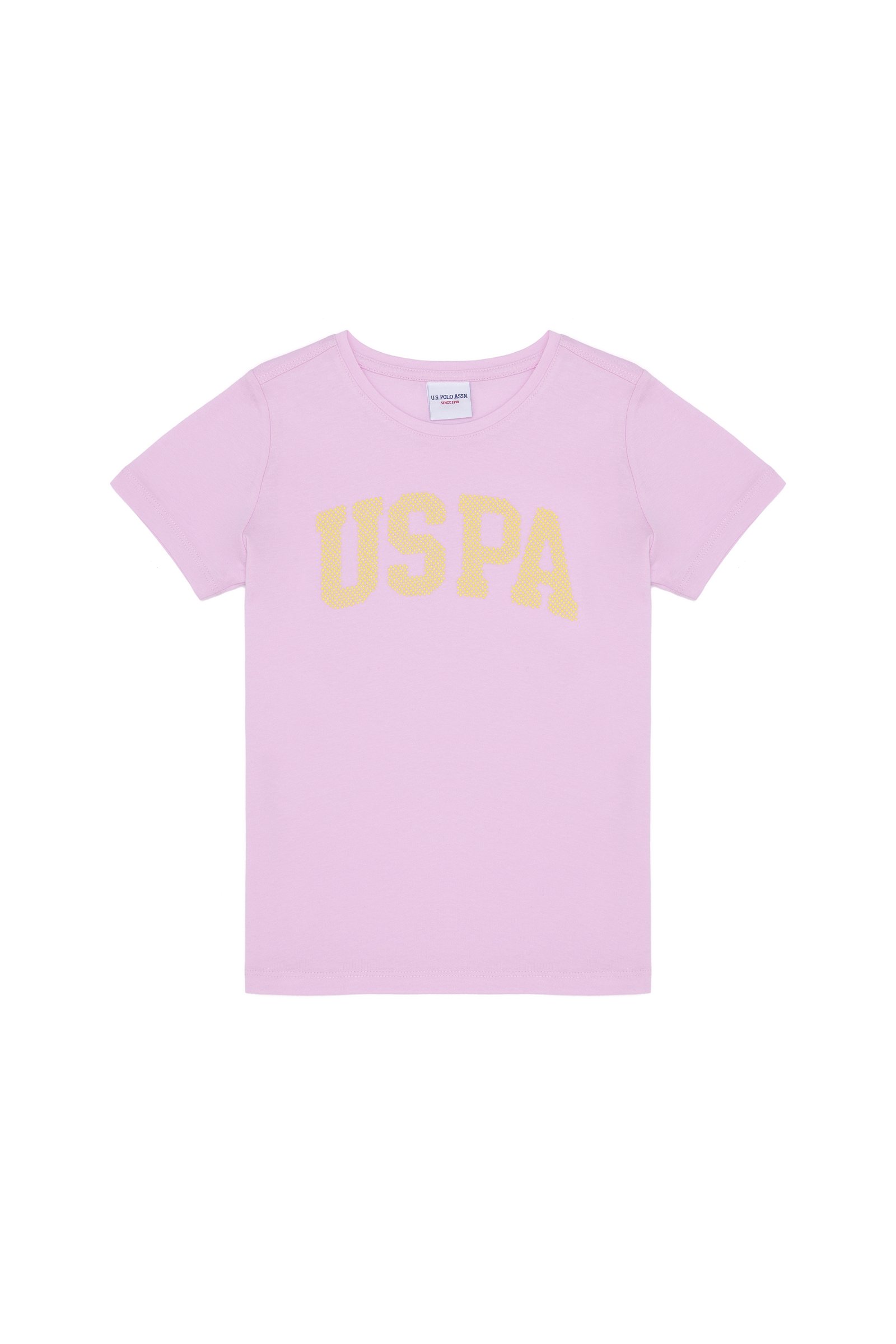 تی شرت یقه گرد بنفش  استاندارد فیت آستین کوتاه دخترانه یو اس پولو | US POLO ASSN