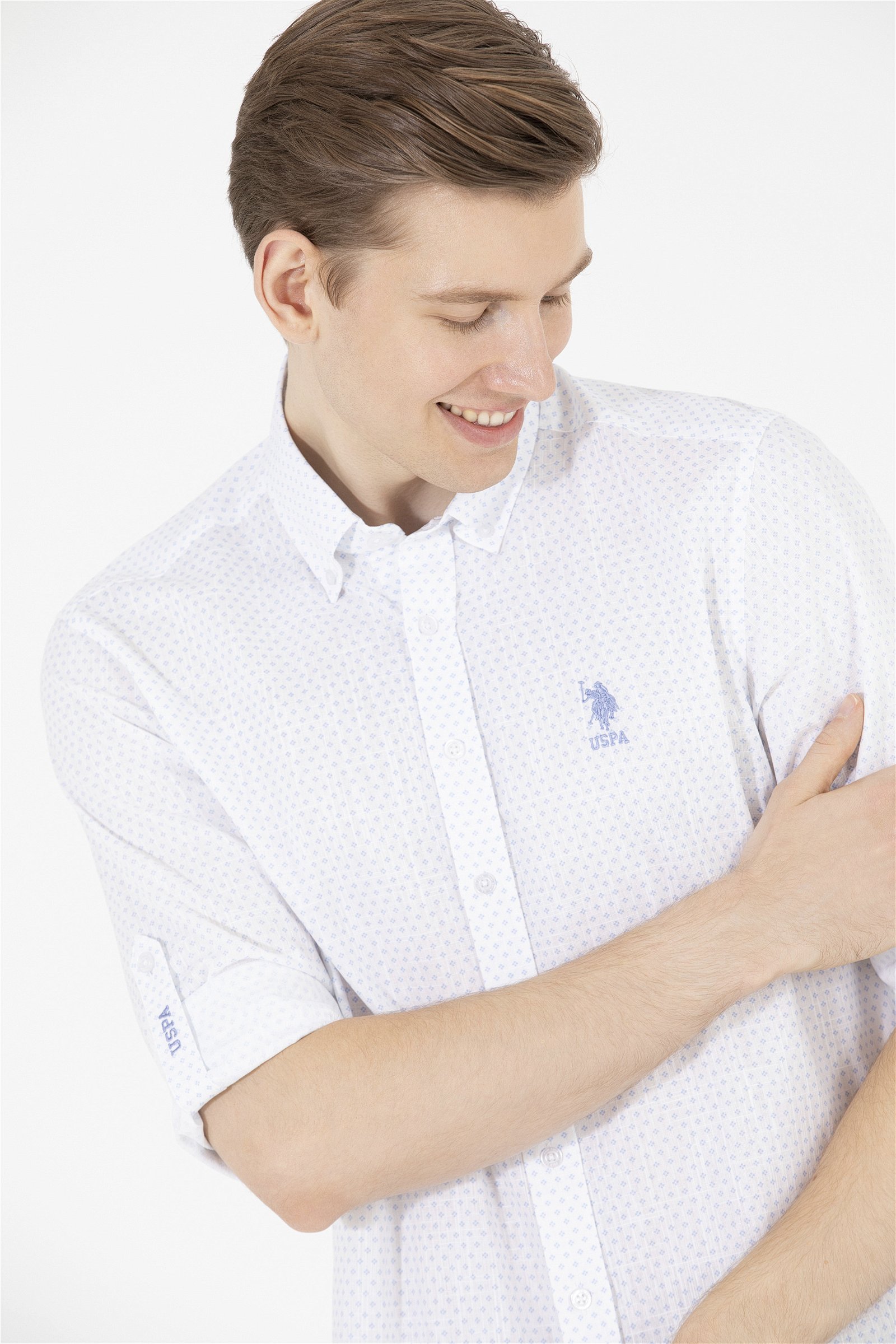 پیراهن  آبی  رگولار  مردانه یو اس پولو | US POLO ASSN
