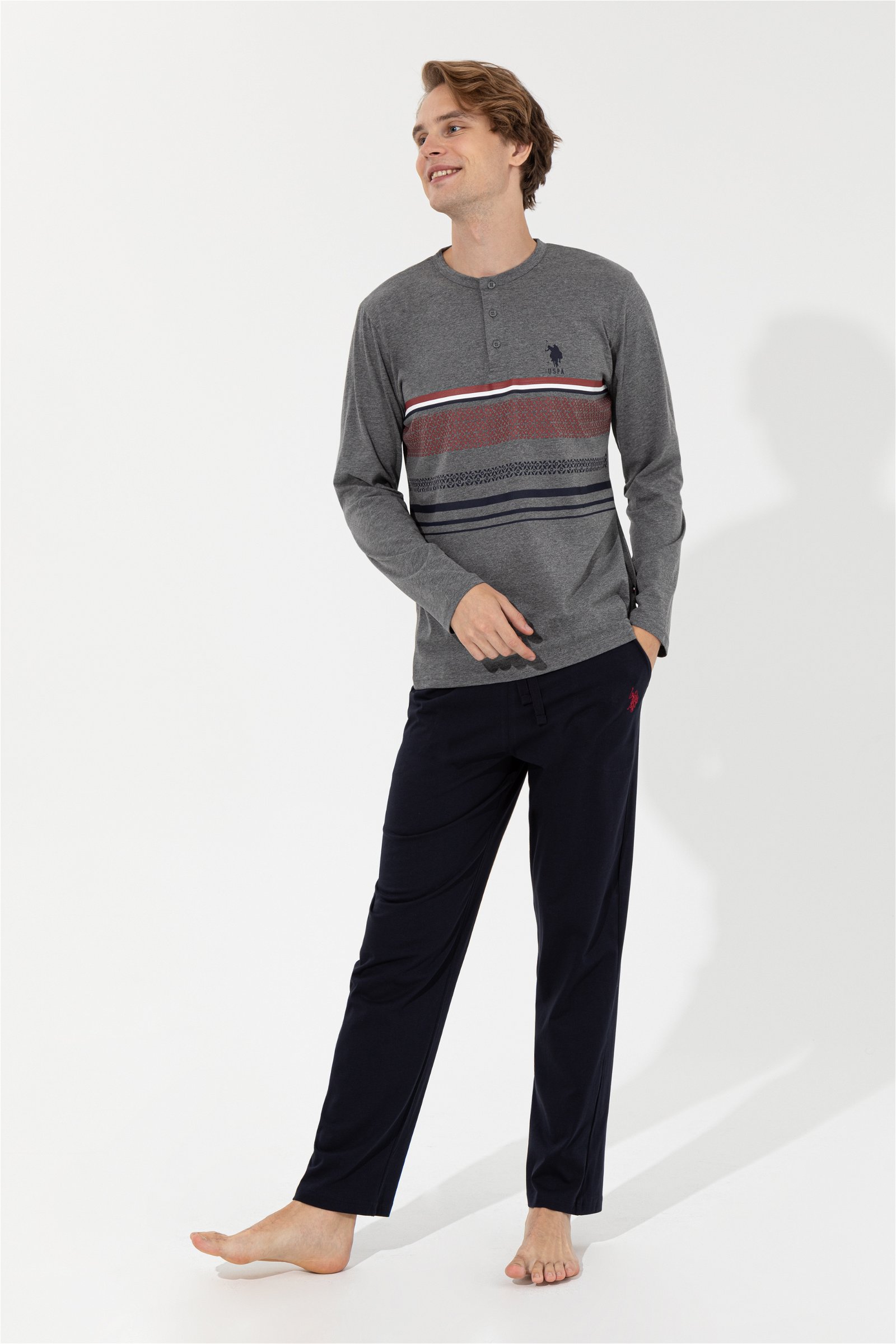 ست پیژامه  لاجورد  استاندارد فیت  مردانه یو اس پولو | US POLO ASSN