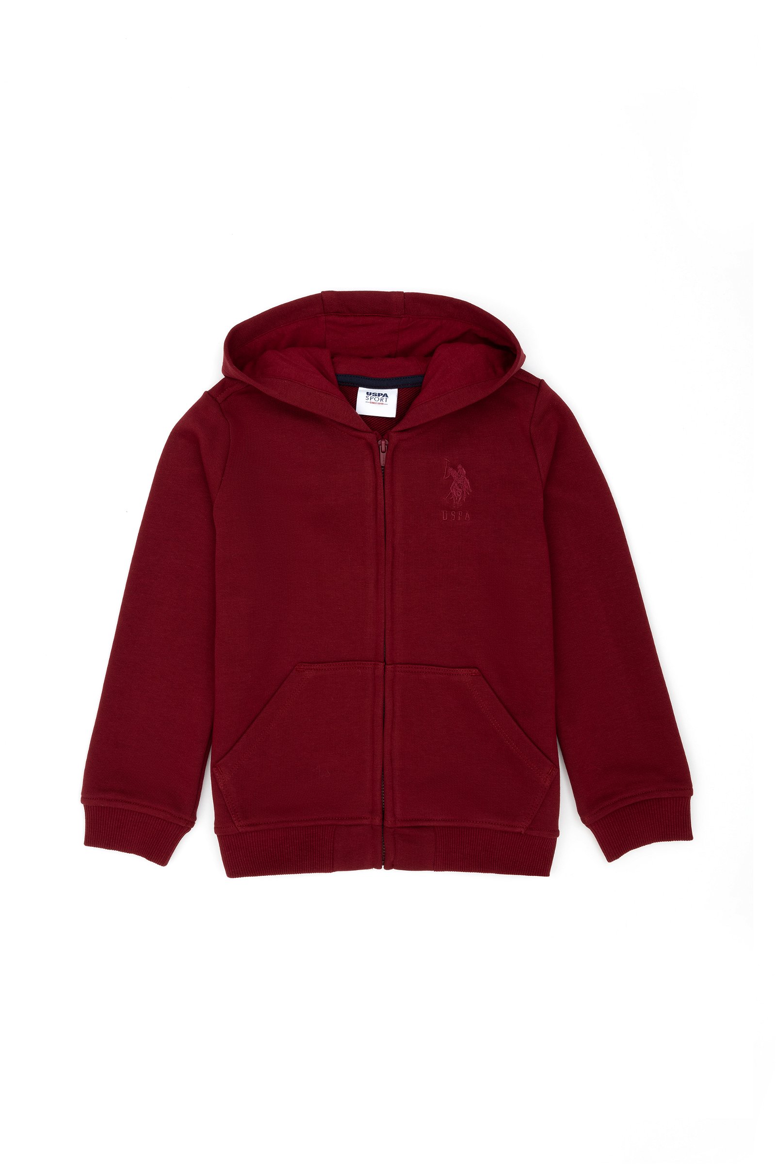 سویشرت هودی بورگاندی  استاندارد فیت آستین بلند پسرانه یو اس پولو | US POLO ASSN