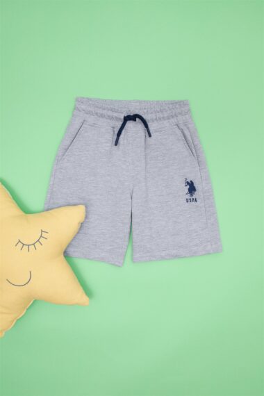 شلوارک بافته شده  خاکستری ملانژ  استاندارد فیت  پسرانه یو اس پولو | US POLO ASSN
