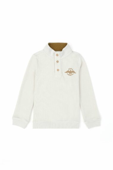 سویشرت یقه ایستاده خاکستری  رگولار آستین بلند پسرانه یو اس پولو | US POLO ASSN