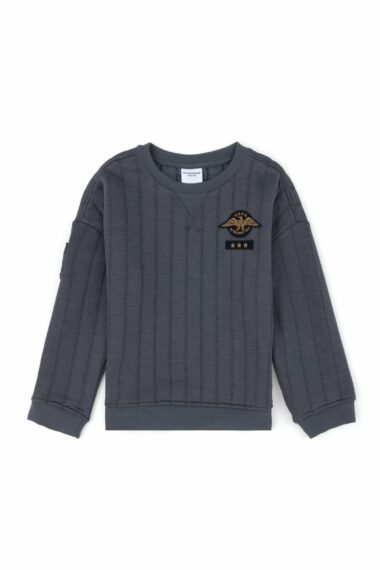 سویشرت یقه گرد زغالی  Oversize آستین بلند پسرانه یو اس پولو | US POLO ASSN