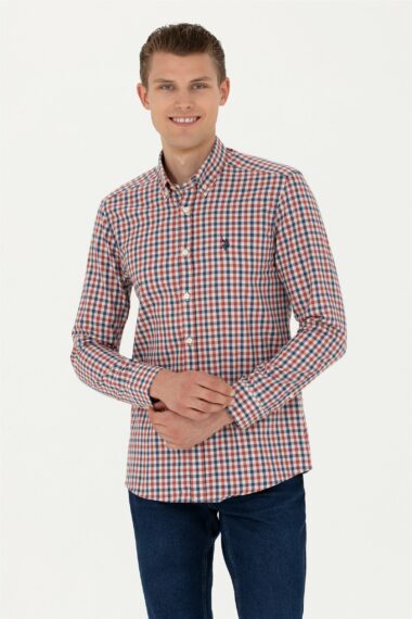 پیراهن  بورگاندی  اندامی  مردانه یو اس پولو | US POLO ASSN
