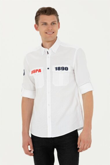 پیراهن  سفید  رگولار  مردانه یو اس پولو | US POLO ASSN