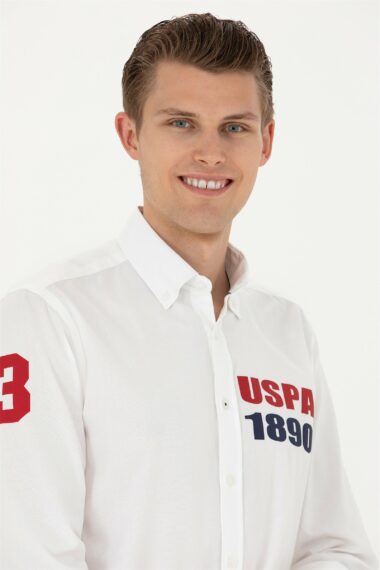 پیراهن  سفید  رگولار  مردانه یو اس پولو | US POLO ASSN