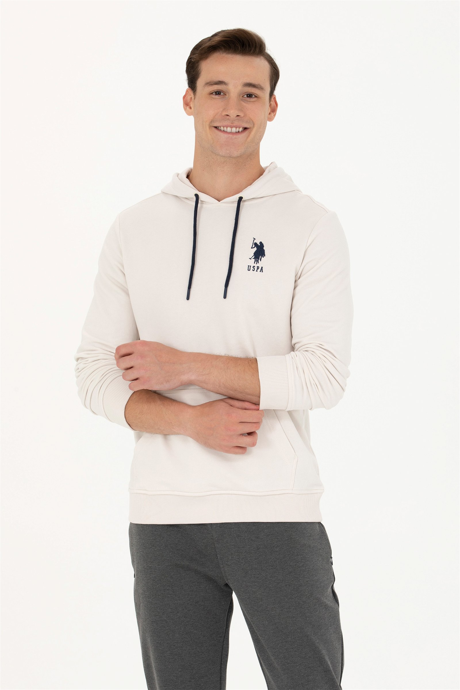 سویشرت هودی خاکستری  استاندارد فیت  مردانه یو اس پولو | US POLO ASSN