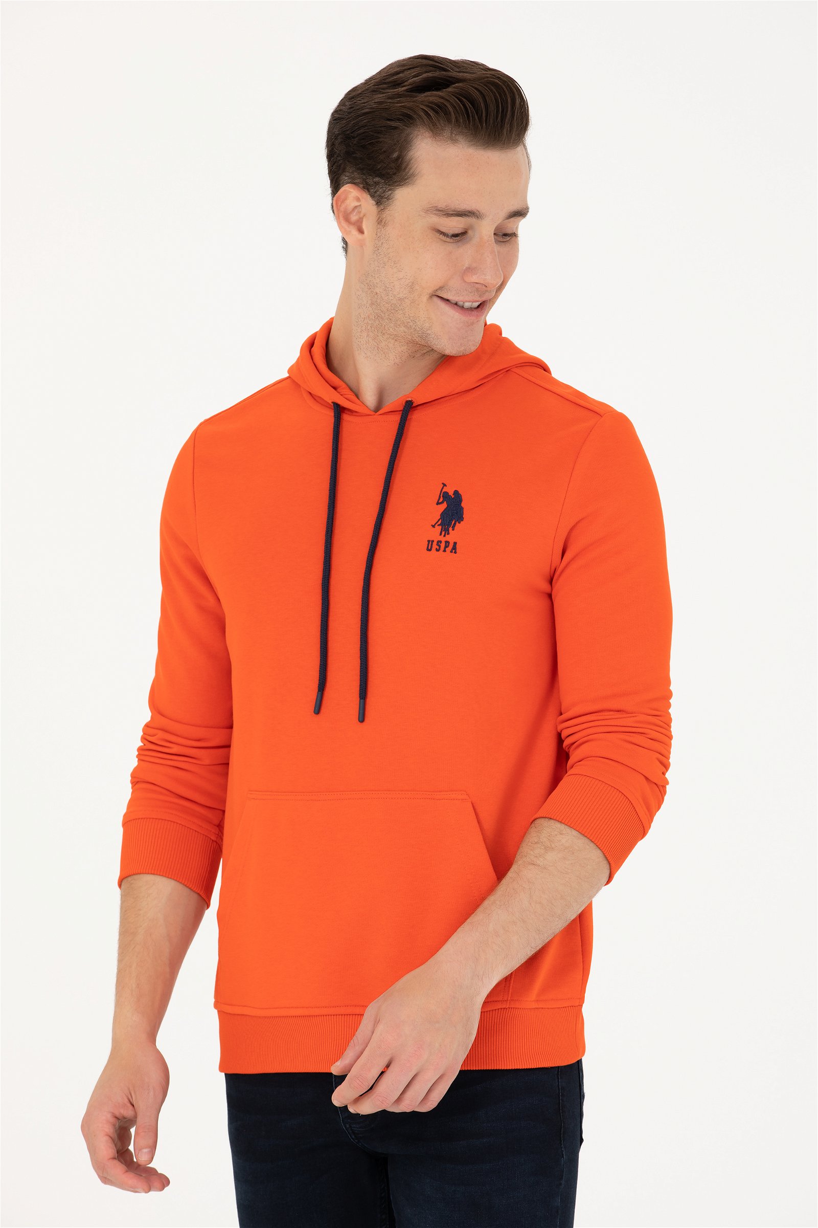 سویشرت هودی نارنجی  استاندارد فیت  مردانه یو اس پولو | US POLO ASSN