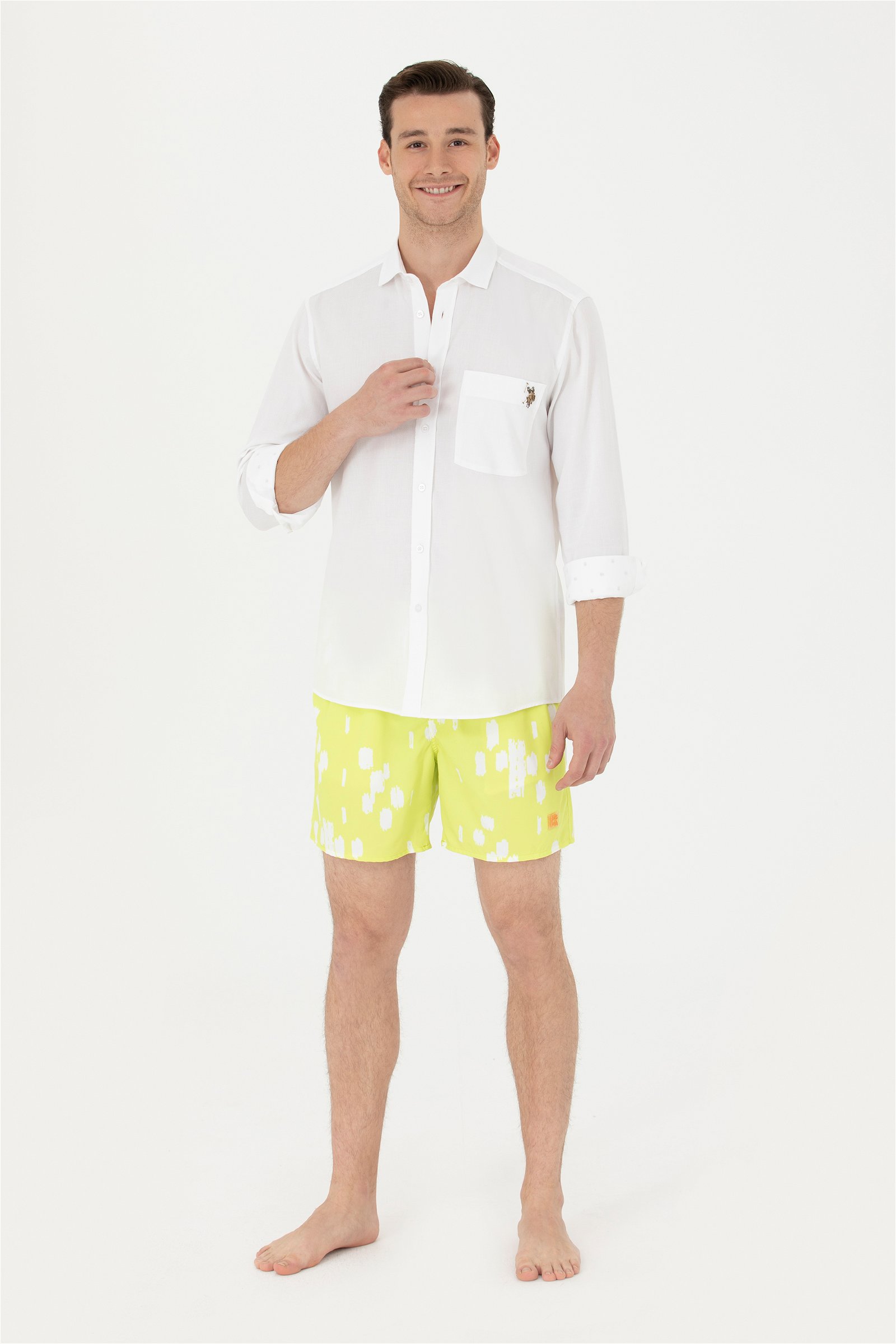 شورت ساحل  لیمویی  استاندارد فیت  مردانه یو اس پولو | US POLO ASSN