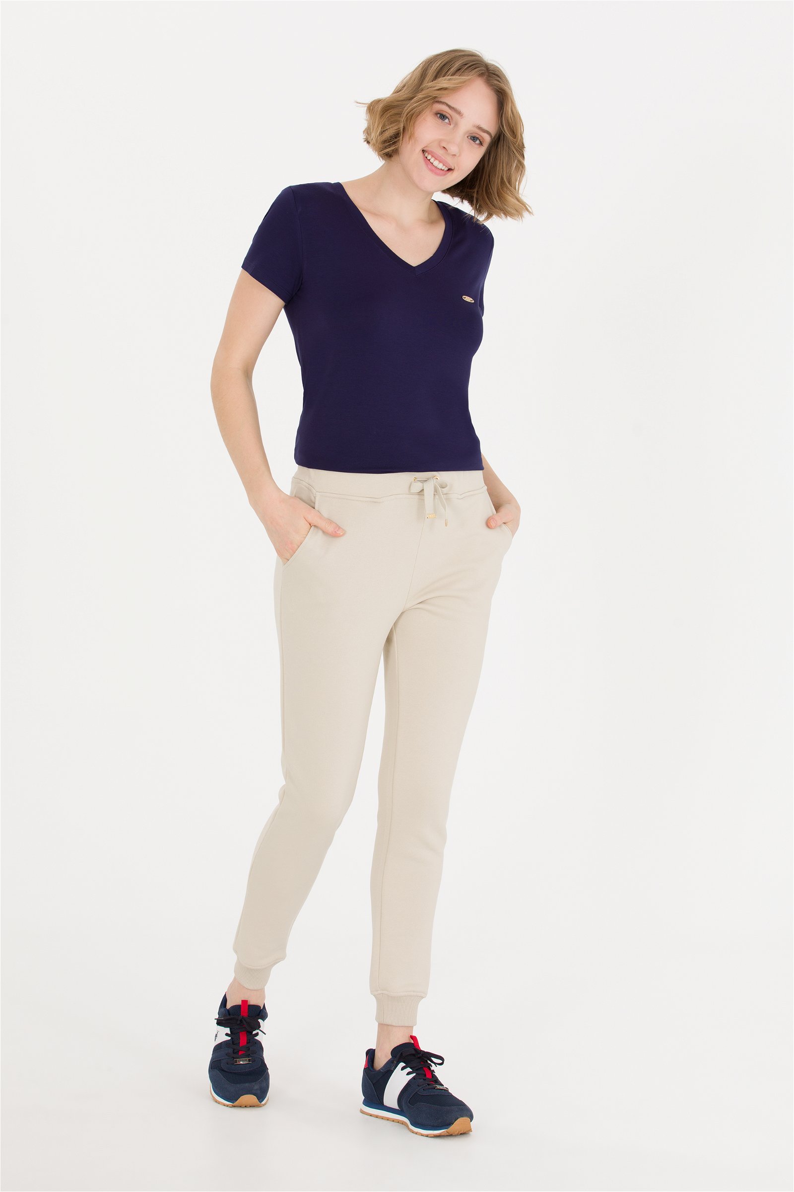 شلوار  خاکستری  استاندارد فیت  زنانه یو اس پولو | US POLO ASSN