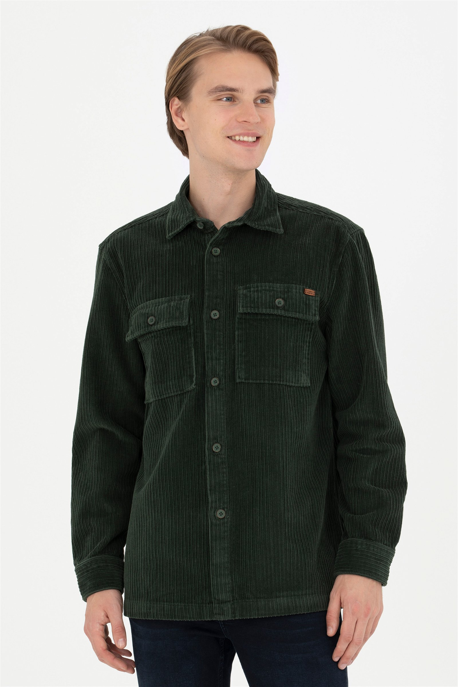 پیراهن  سبز  ریلکس  مردانه یو اس پولو | US POLO ASSN