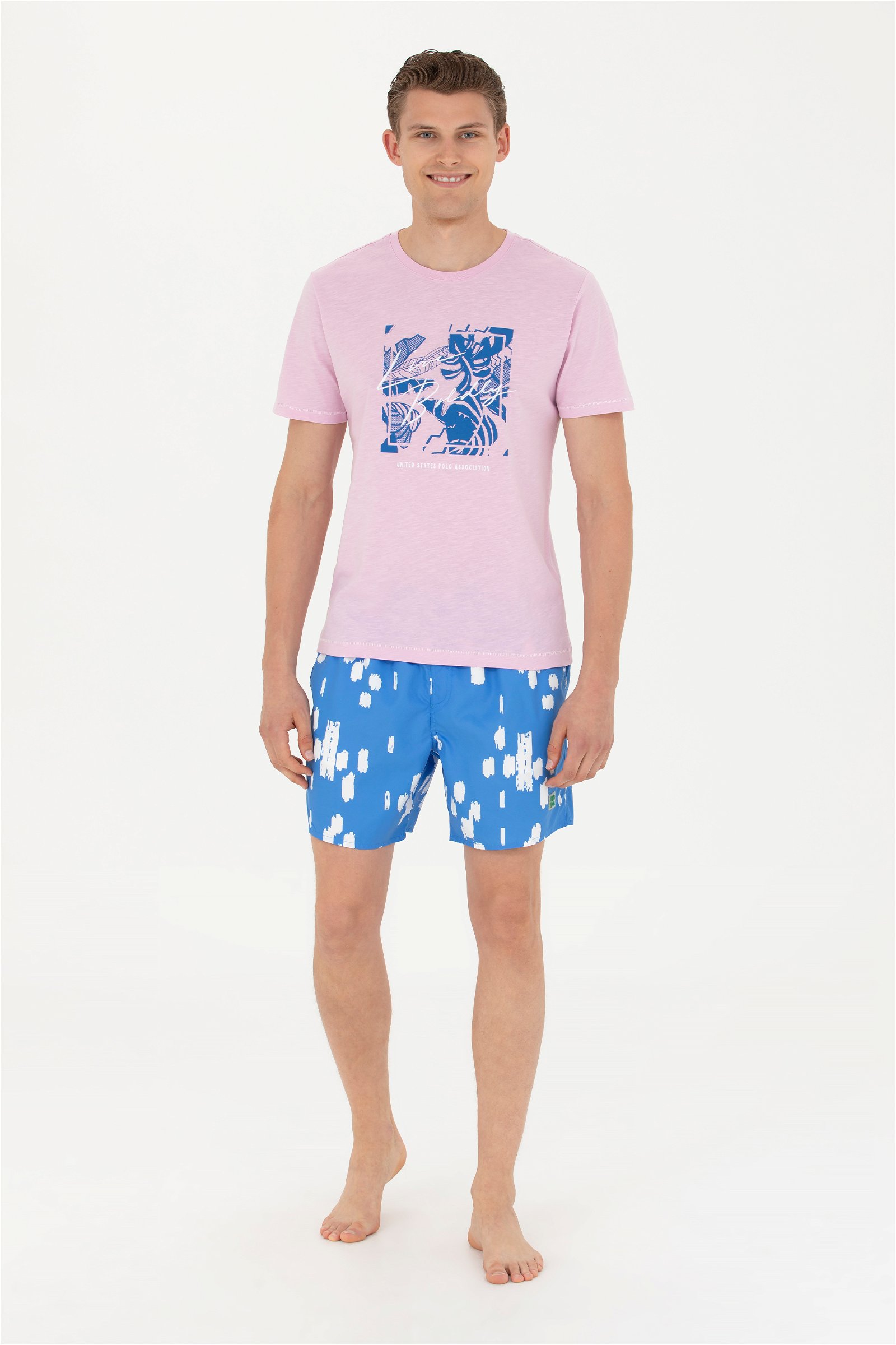 شورت ساحل  آبی  استاندارد فیت  مردانه یو اس پولو | US POLO ASSN