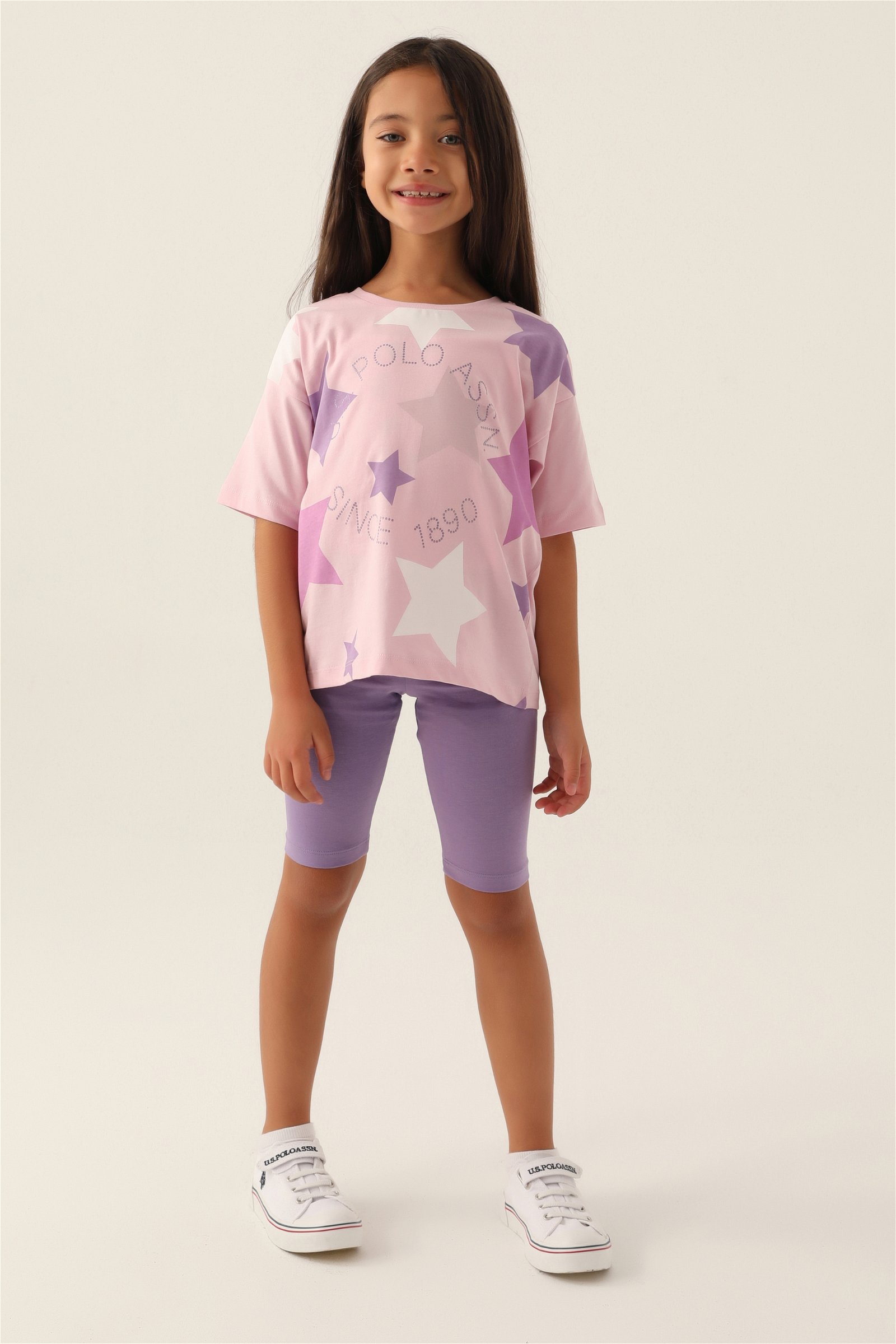 ست پیژامه  صورتی  استاندارد فیت  دخترانه یو اس پولو | US POLO ASSN