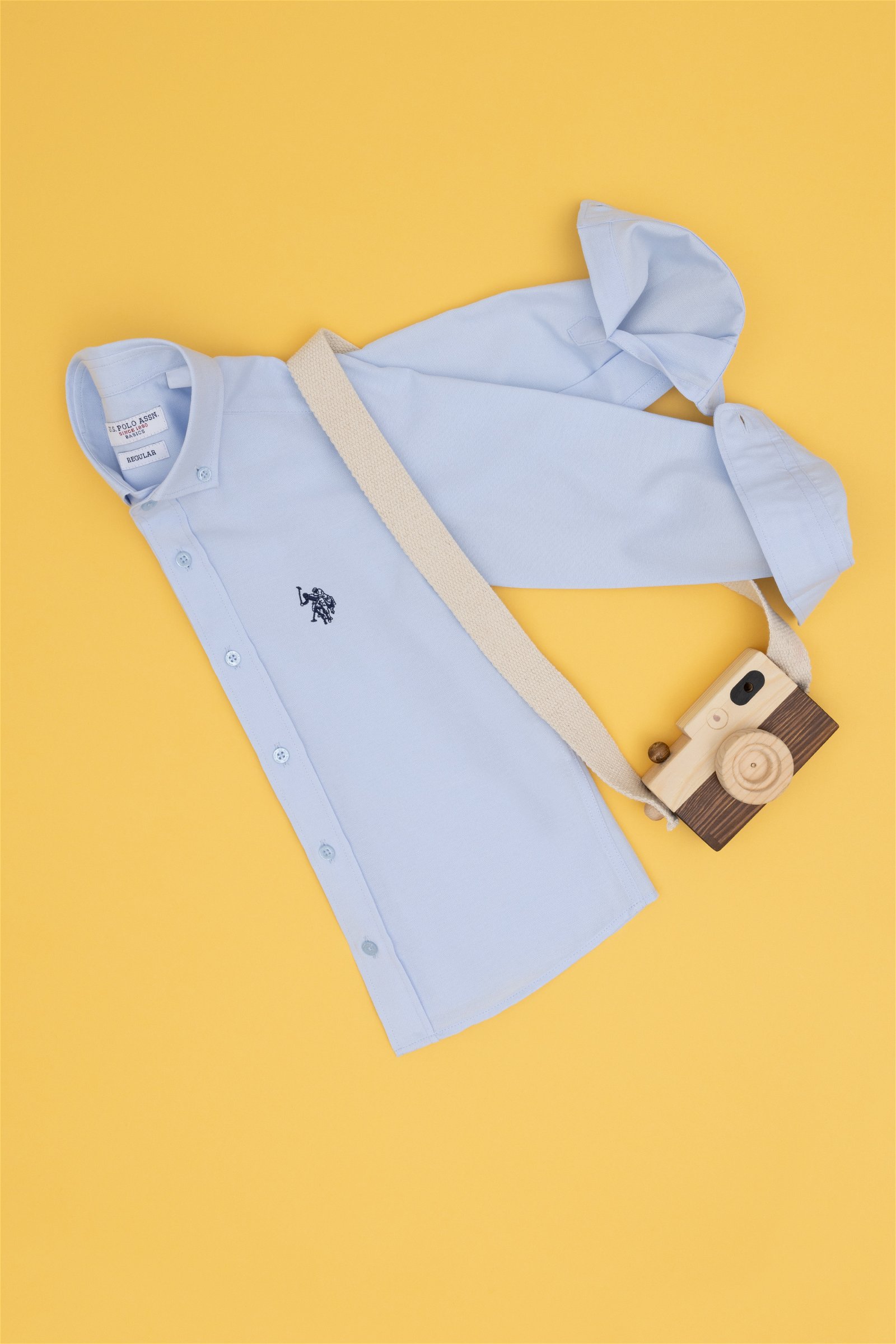 پیراهن  سورمه ای روشن  رگولار  پسرانه یو اس پولو | US POLO ASSN