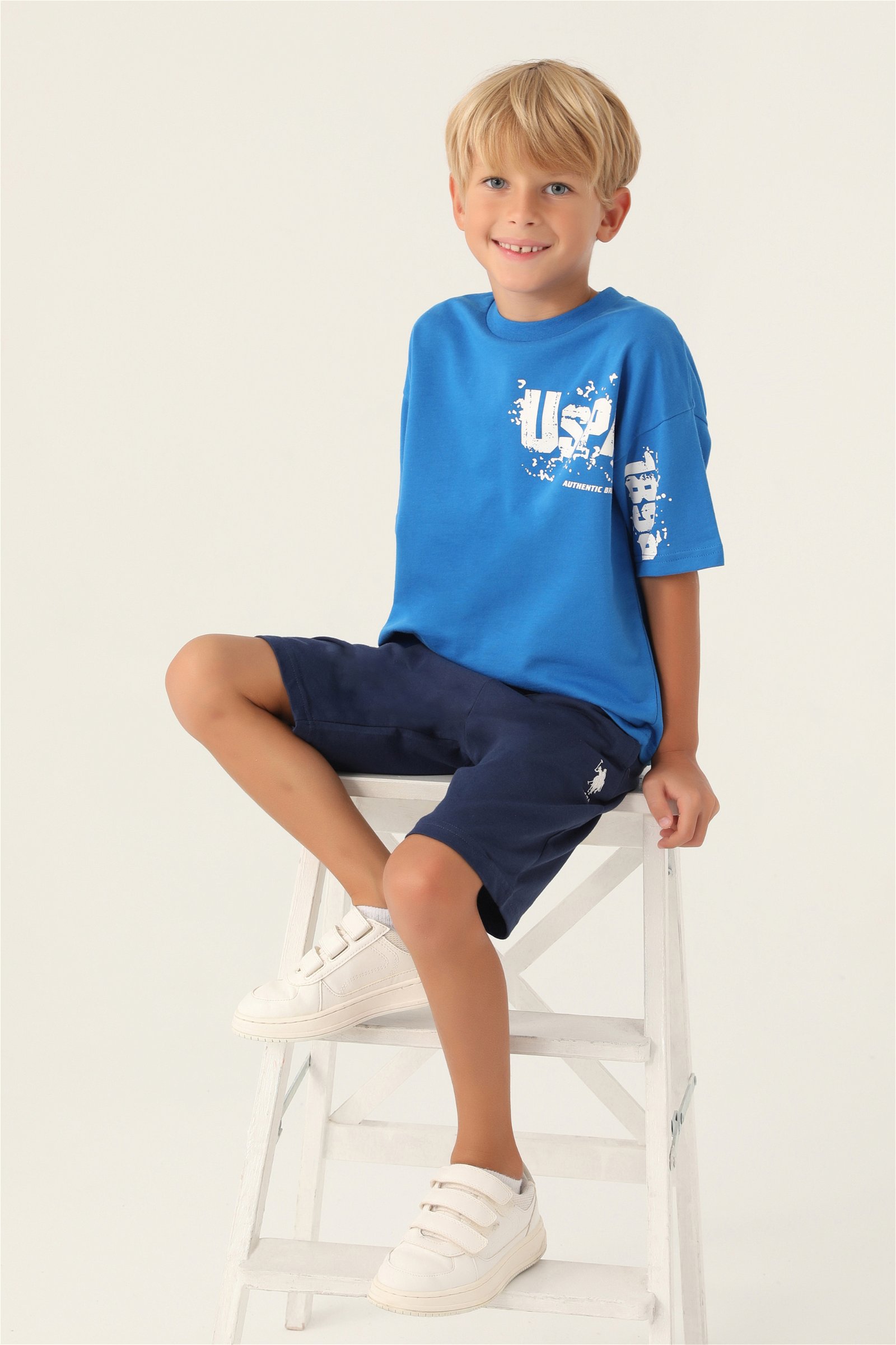 ست پیژامه  آبی کوبالت  استاندارد فیت  پسرانه یو اس پولو | US POLO ASSN