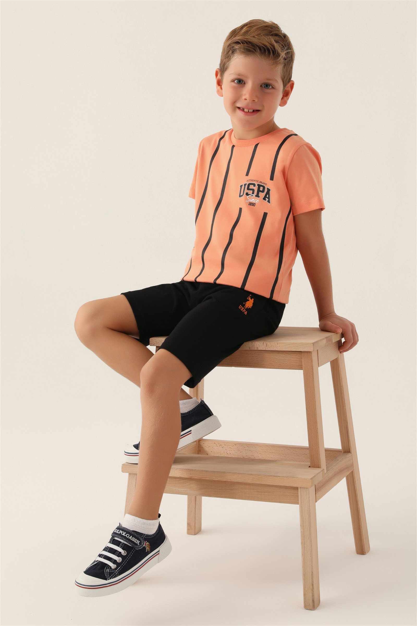 ست پیژامه  نارنجی  استاندارد فیت  پسرانه یو اس پولو | US POLO ASSN