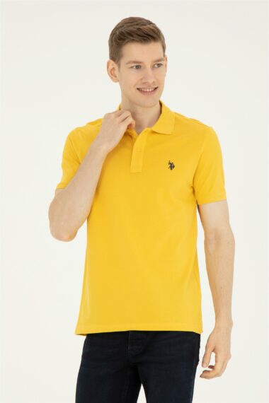 تی شرت  زعفرانی  اندامی  مردانه یو اس پولو | US POLO ASSN