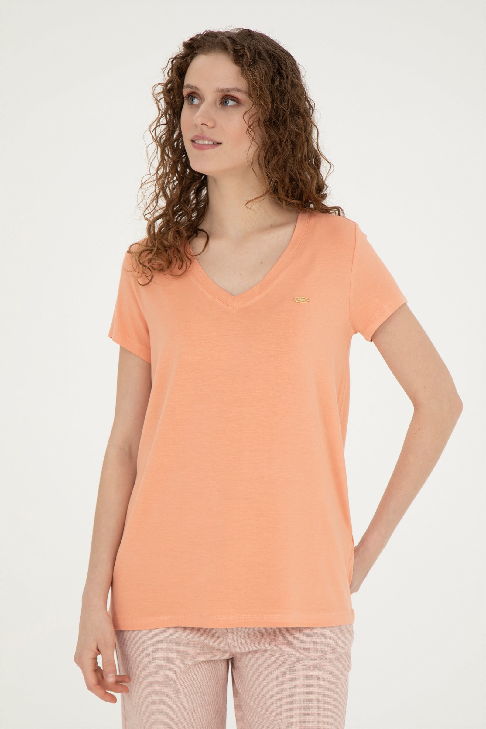 تی شرت یقه هفت گل بهی  ریلکس  زنانه یو اس پولو | US POLO ASSN