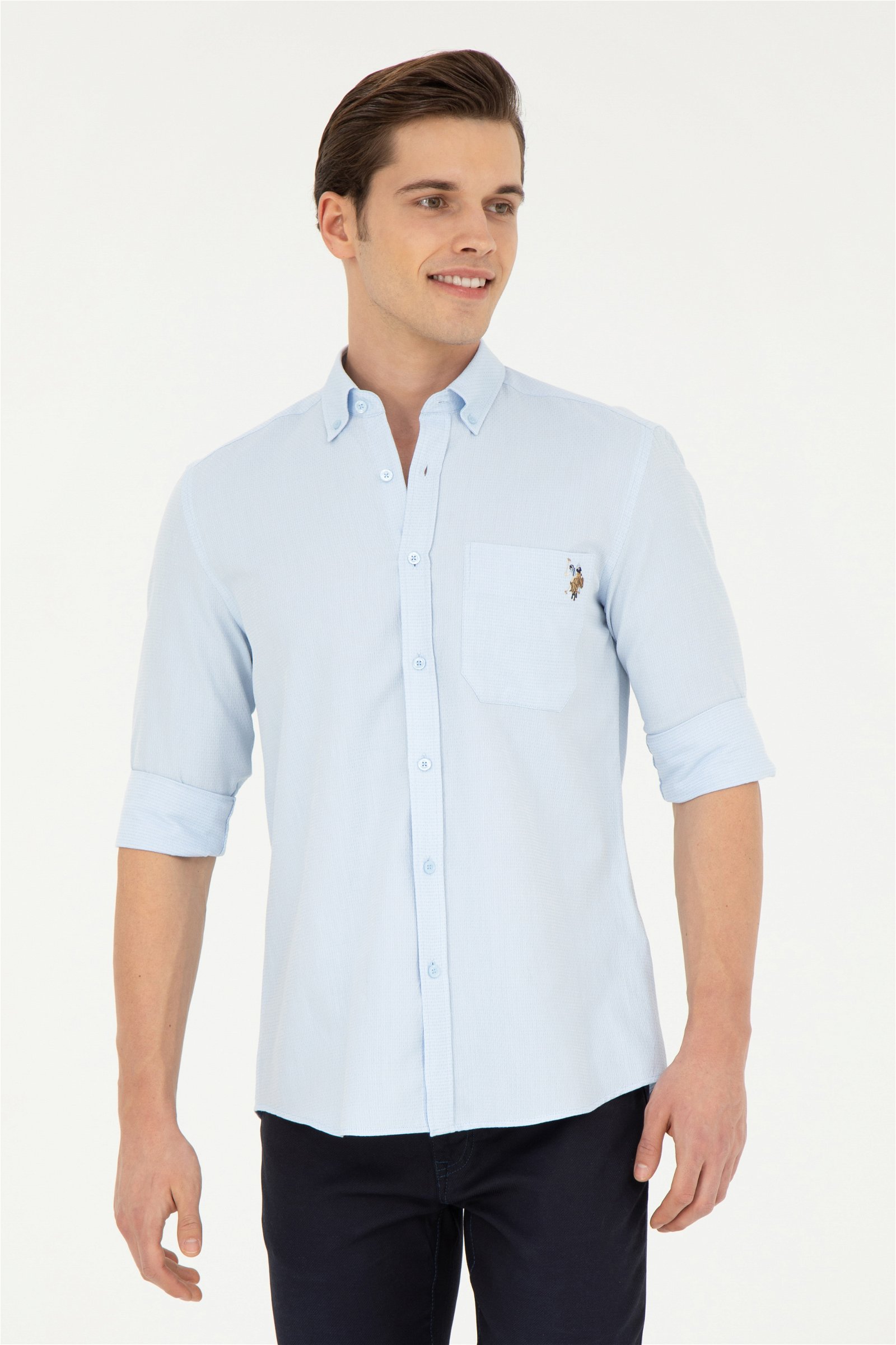 پیراهن  سورمه ای روشن  رگولار  مردانه یو اس پولو | US POLO ASSN