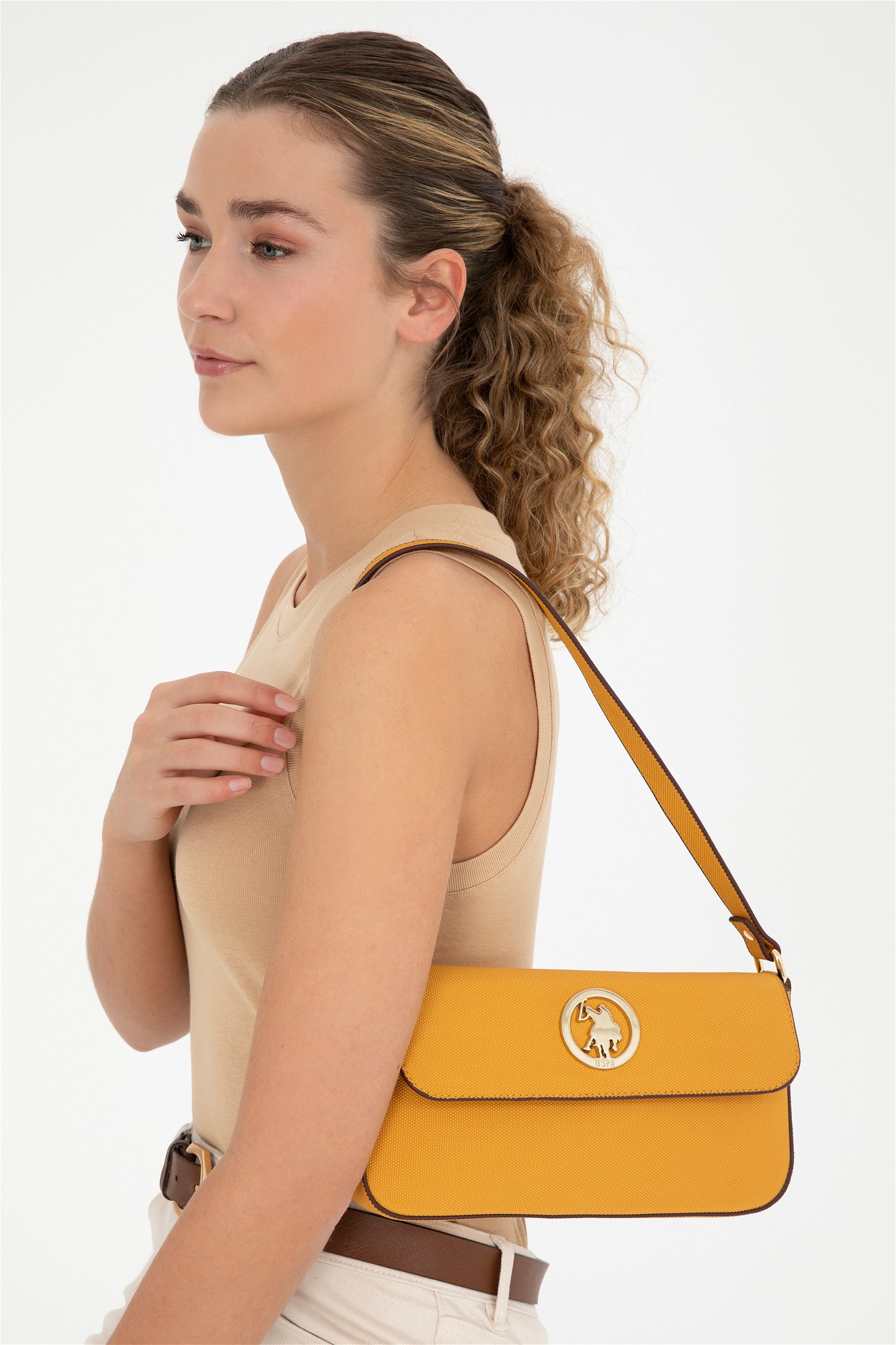 کیف  خردلی  استاندارد فیت  زنانه یو اس پولو | US POLO ASSN