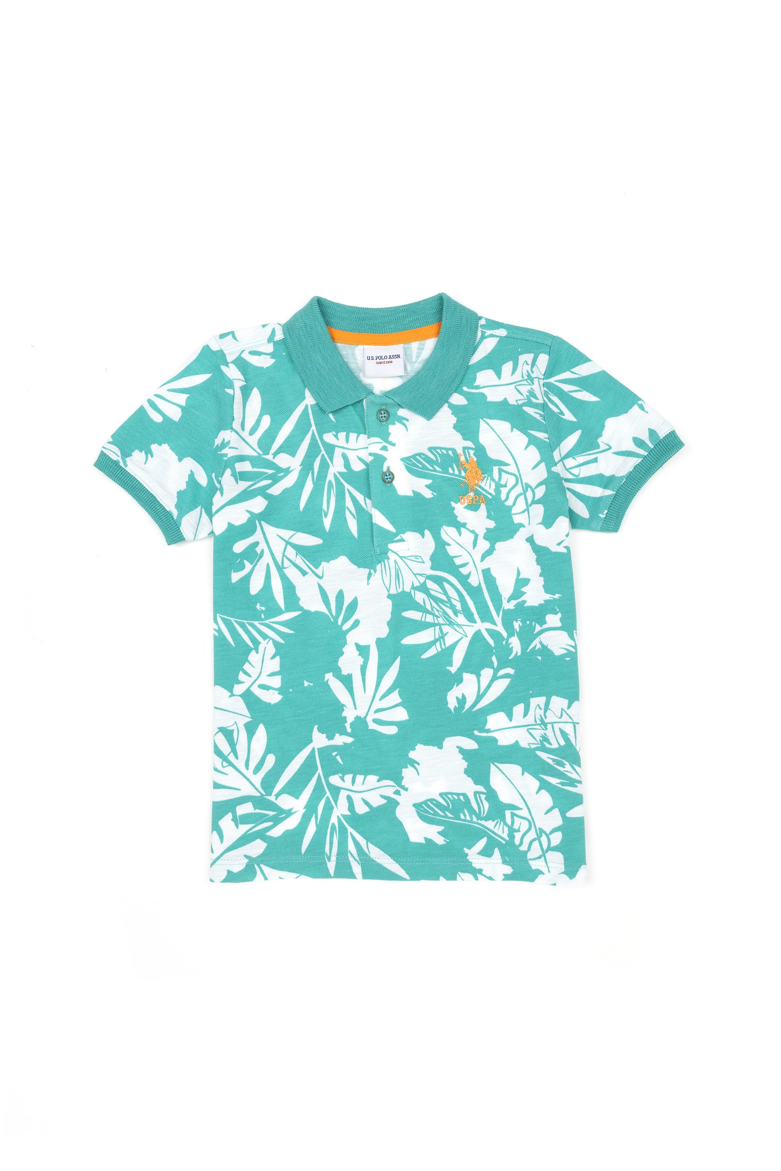تی شرت یقه پولو نعناعی  استاندارد فیت  پسرانه یو اس پولو | US POLO ASSN