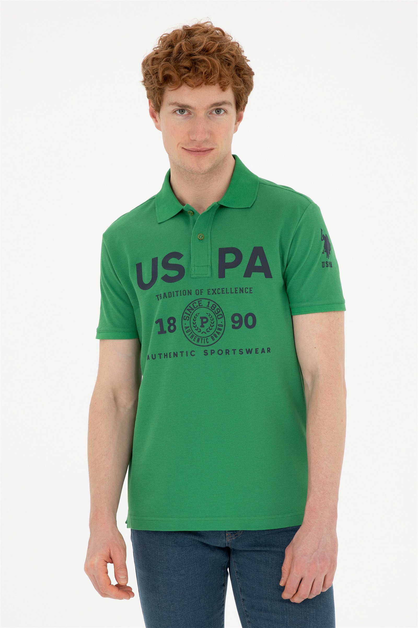 تی شرت  سبز  اندامی  مردانه یو اس پولو | US POLO ASSN