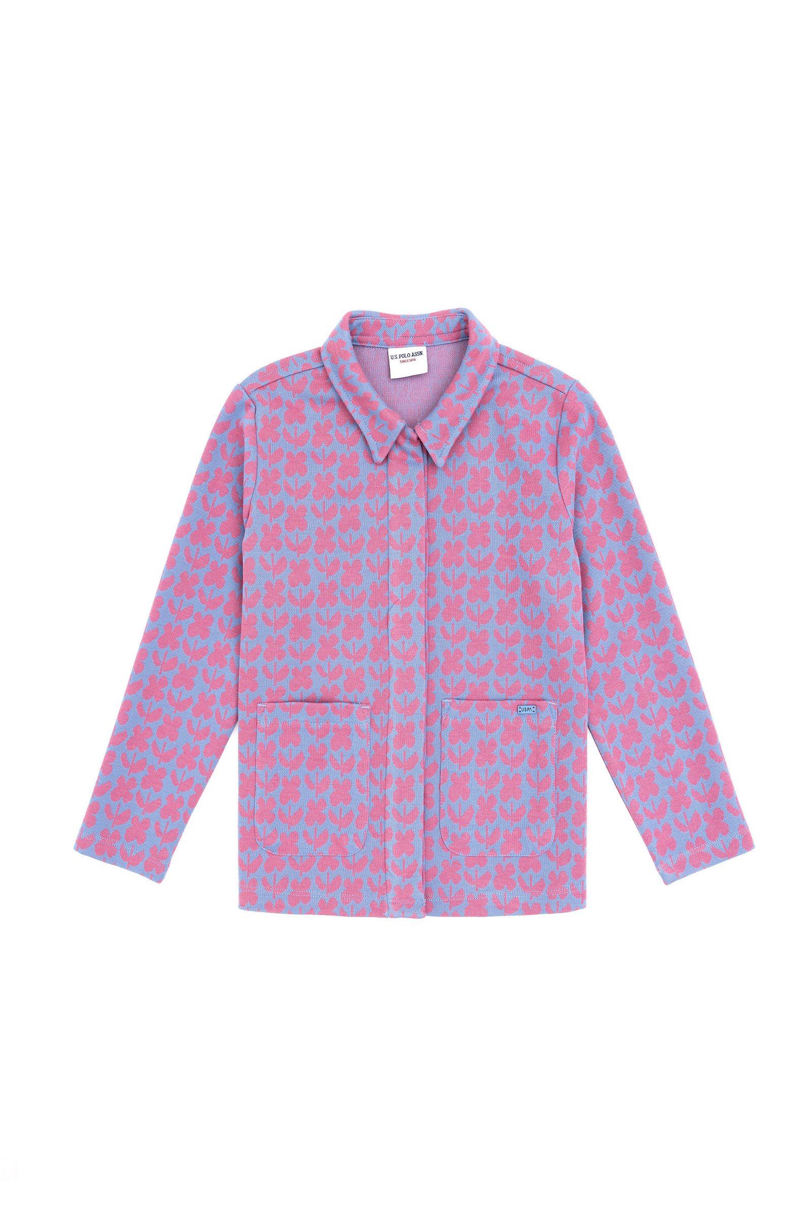 سویشرت یقه پولو آبی تیره  ریلکس  دخترانه یو اس پولو | US POLO ASSN