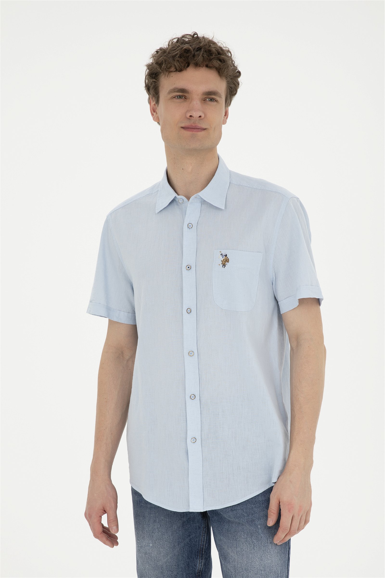پیراهن  سورمه ای روشن  ریلکس  مردانه یو اس پولو | US POLO ASSN