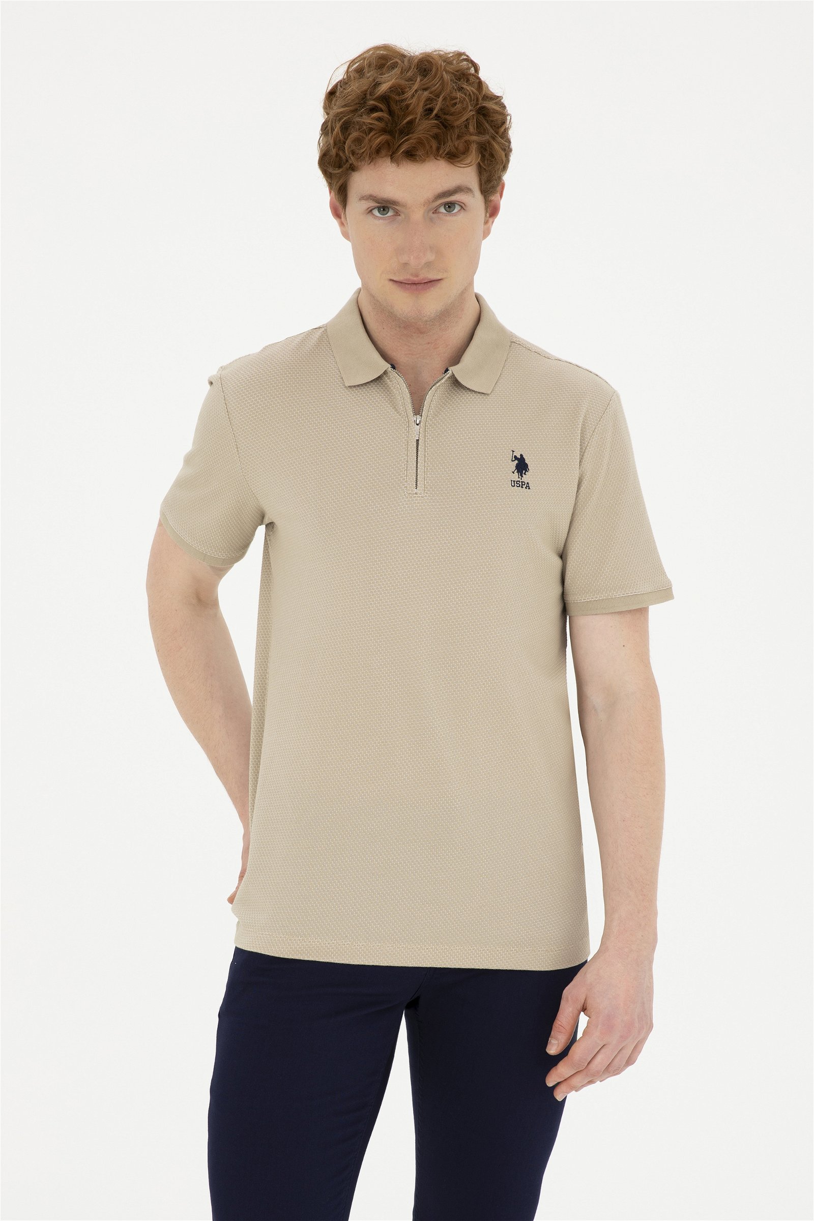 تی شرت  خاکی روشن  رگولار  مردانه یو اس پولو | US POLO ASSN