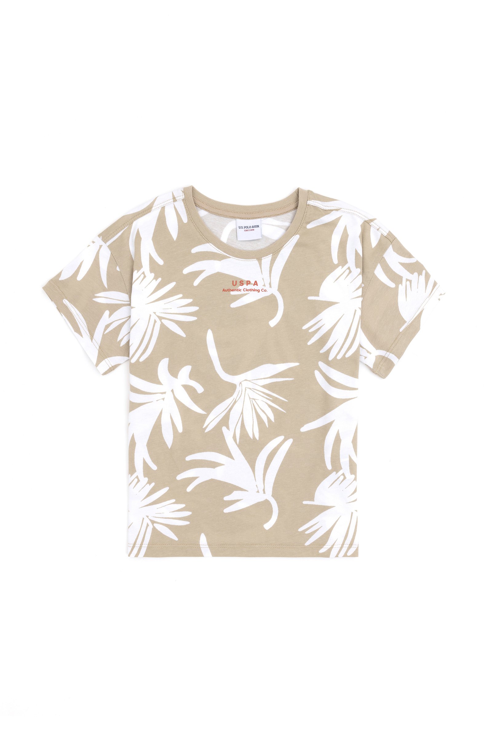 تی شرت  خاکی روشن  Oversize  پسرانه یو اس پولو | US POLO ASSN