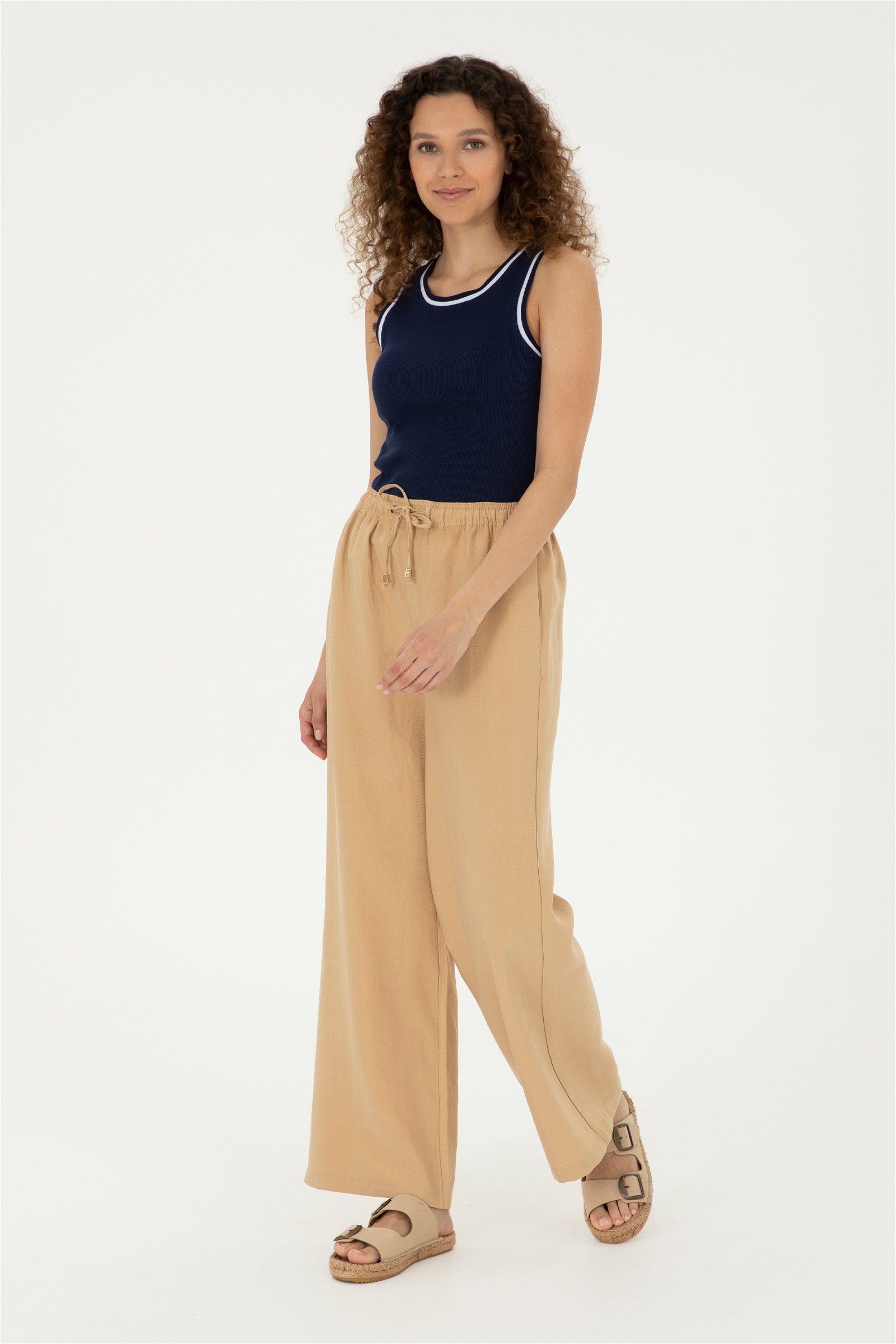 شلوار  شتری  LOOSE RELAX  زنانه یو اس پولو | US POLO ASSN