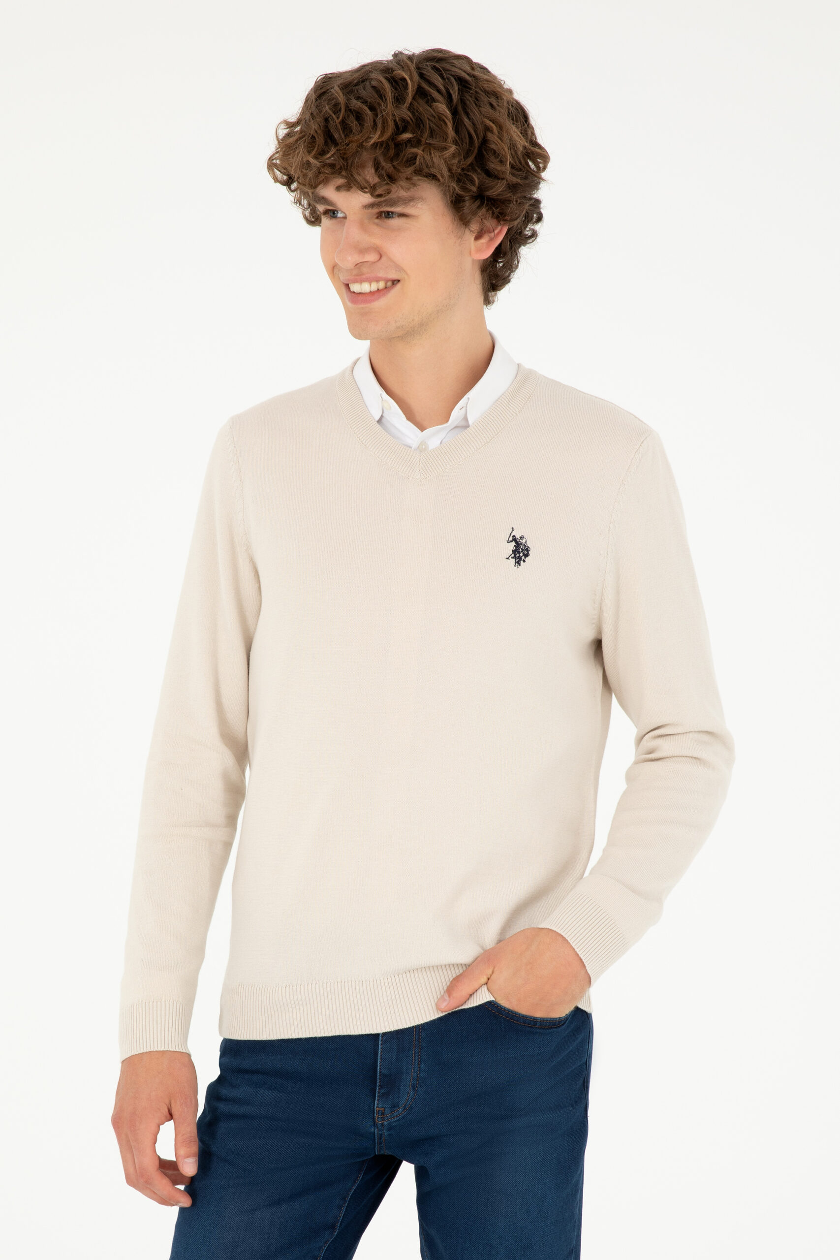 بافت  خاکستری  اندامی  مردانه یو اس پولو | US POLO ASSN
