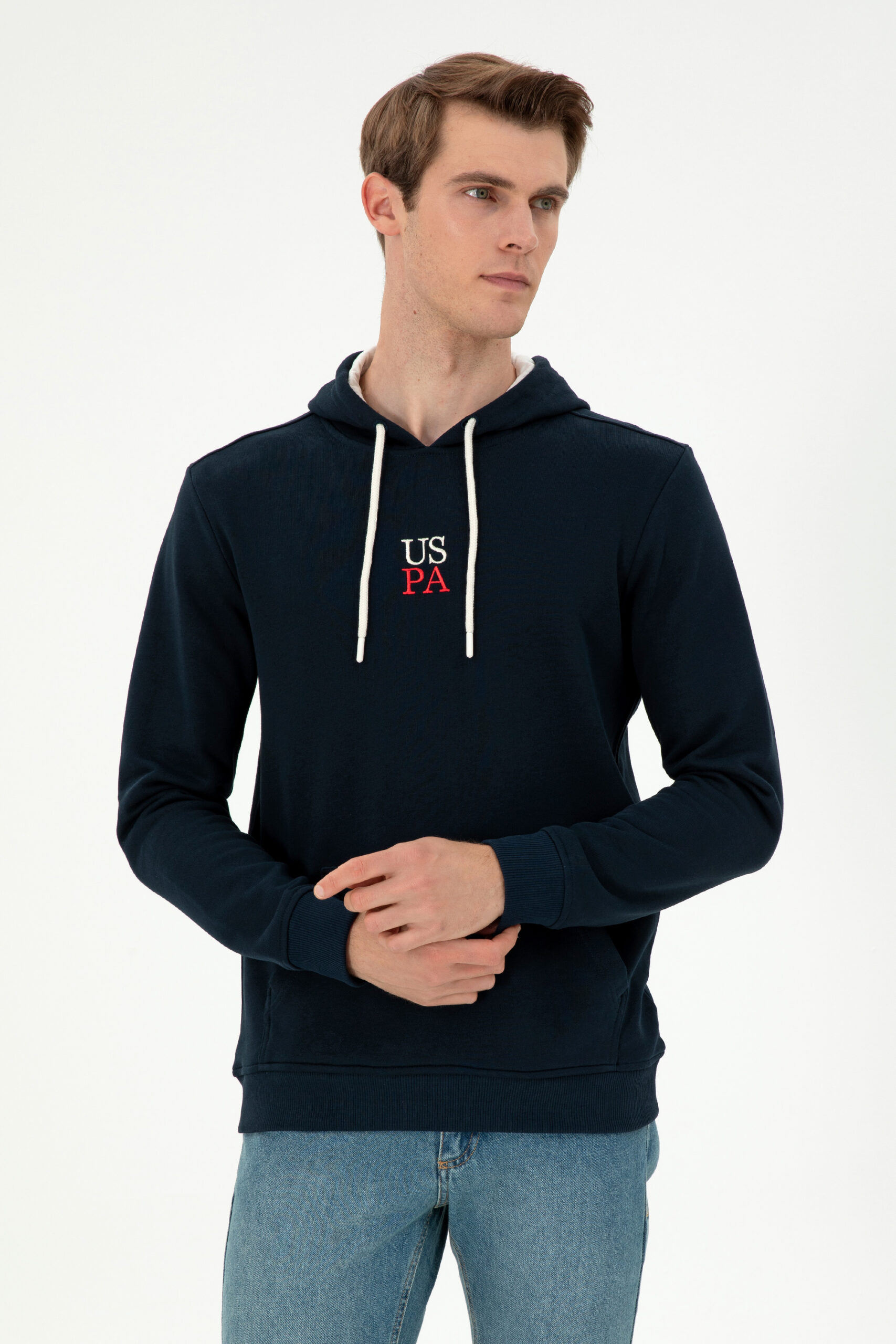 سویشرت هودی لاجورد  رگولار آستین بلند مردانه یو اس پولو | US POLO ASSN