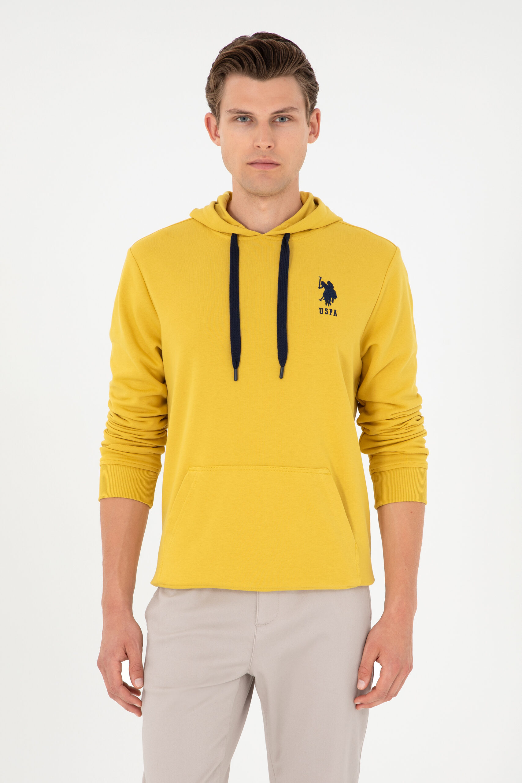 سویشرت  زرد تیره  رگولار  مردانه یو اس پولو | US POLO ASSN