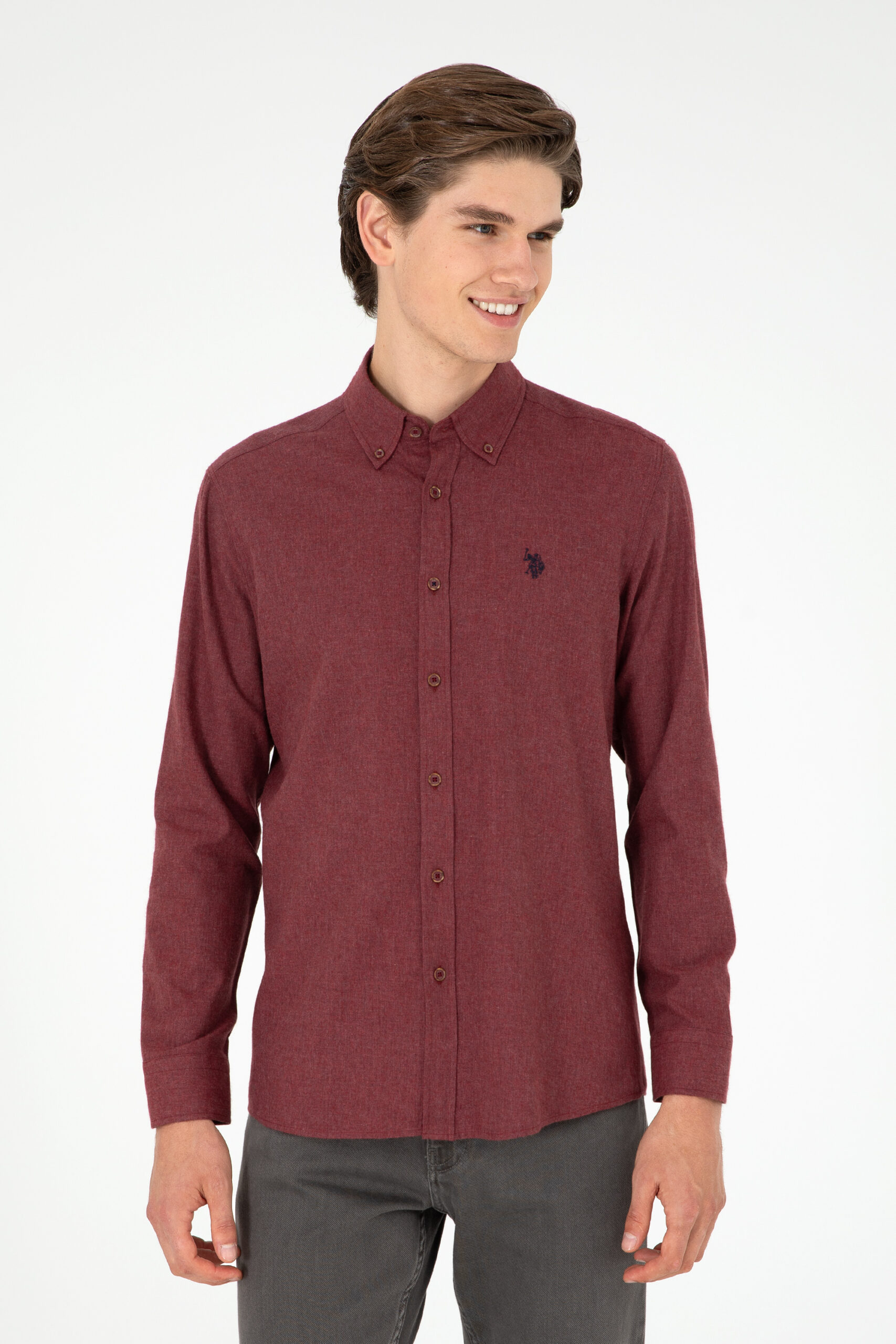 پیراهن  بورگاندی  اندامی  مردانه یو اس پولو | US POLO ASSN