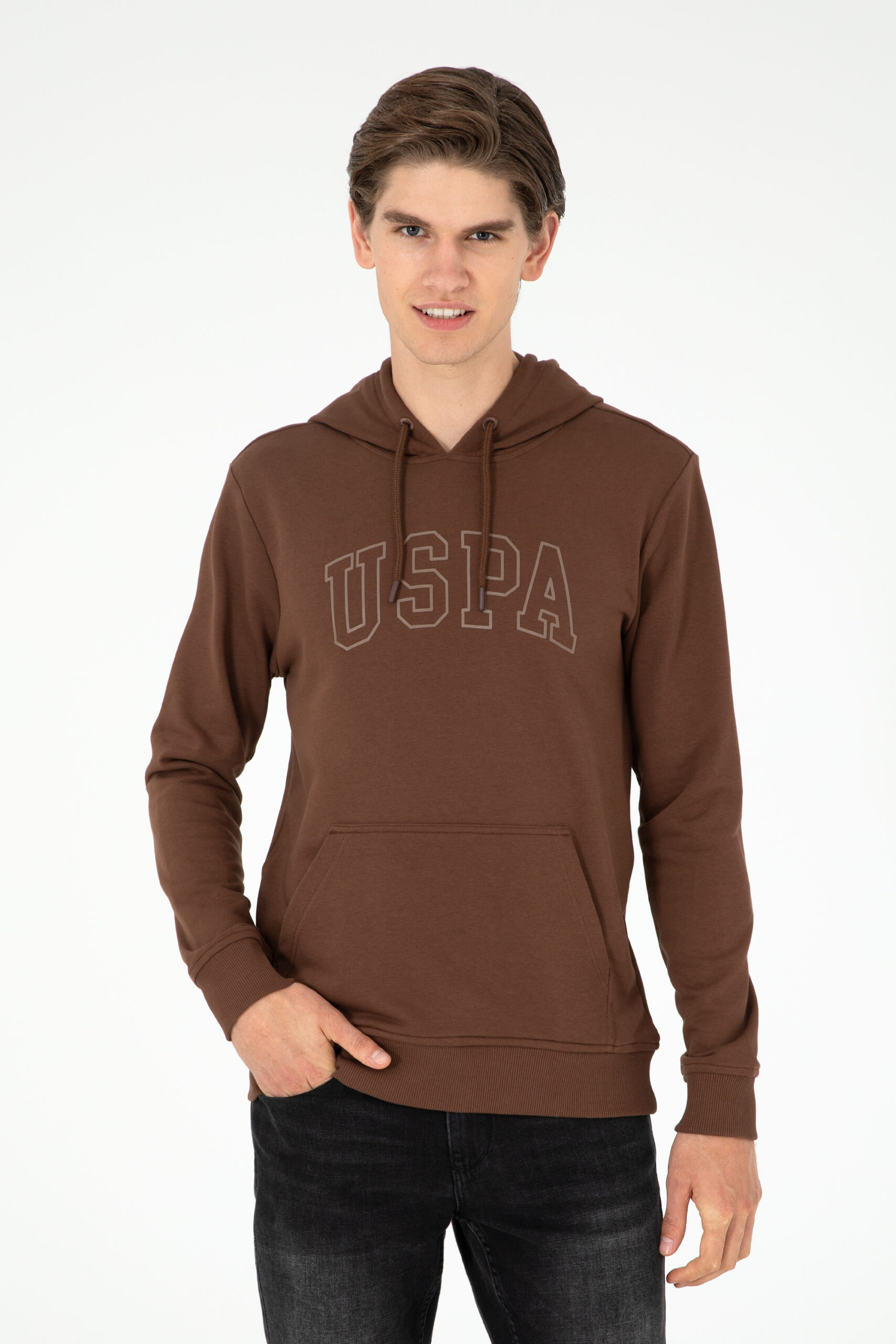 سویشرت  قهوه ای  رگولار  مردانه یو اس پولو | US POLO ASSN