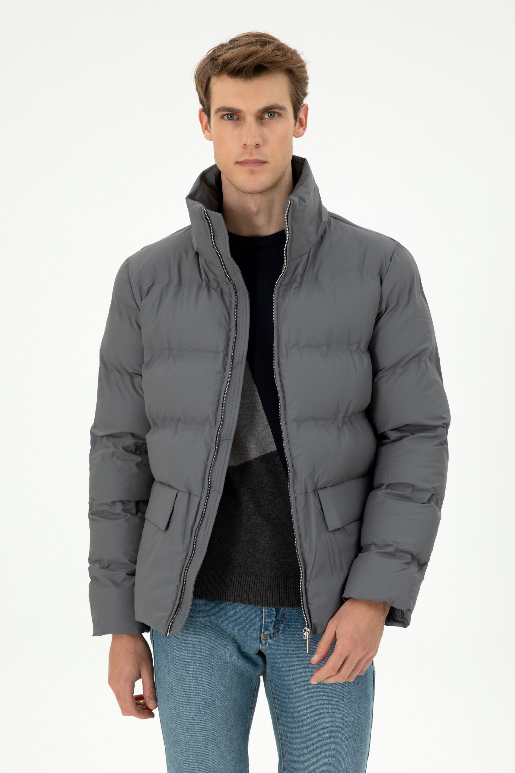 کاپشن  خاکستری  رگولار  مردانه یو اس پولو | US POLO ASSN