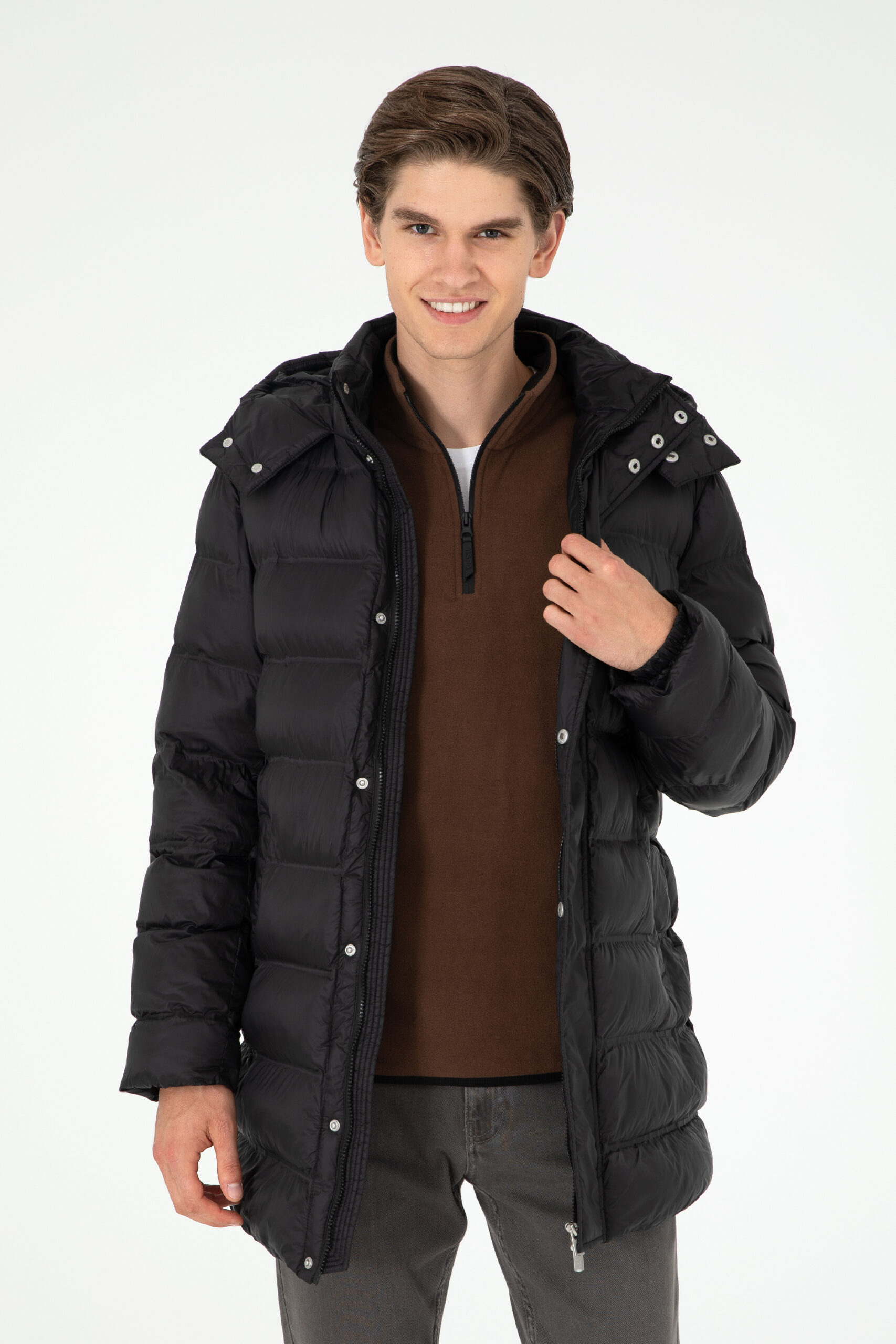 کاپشن  سیاه  رگولار  مردانه یو اس پولو | US POLO ASSN