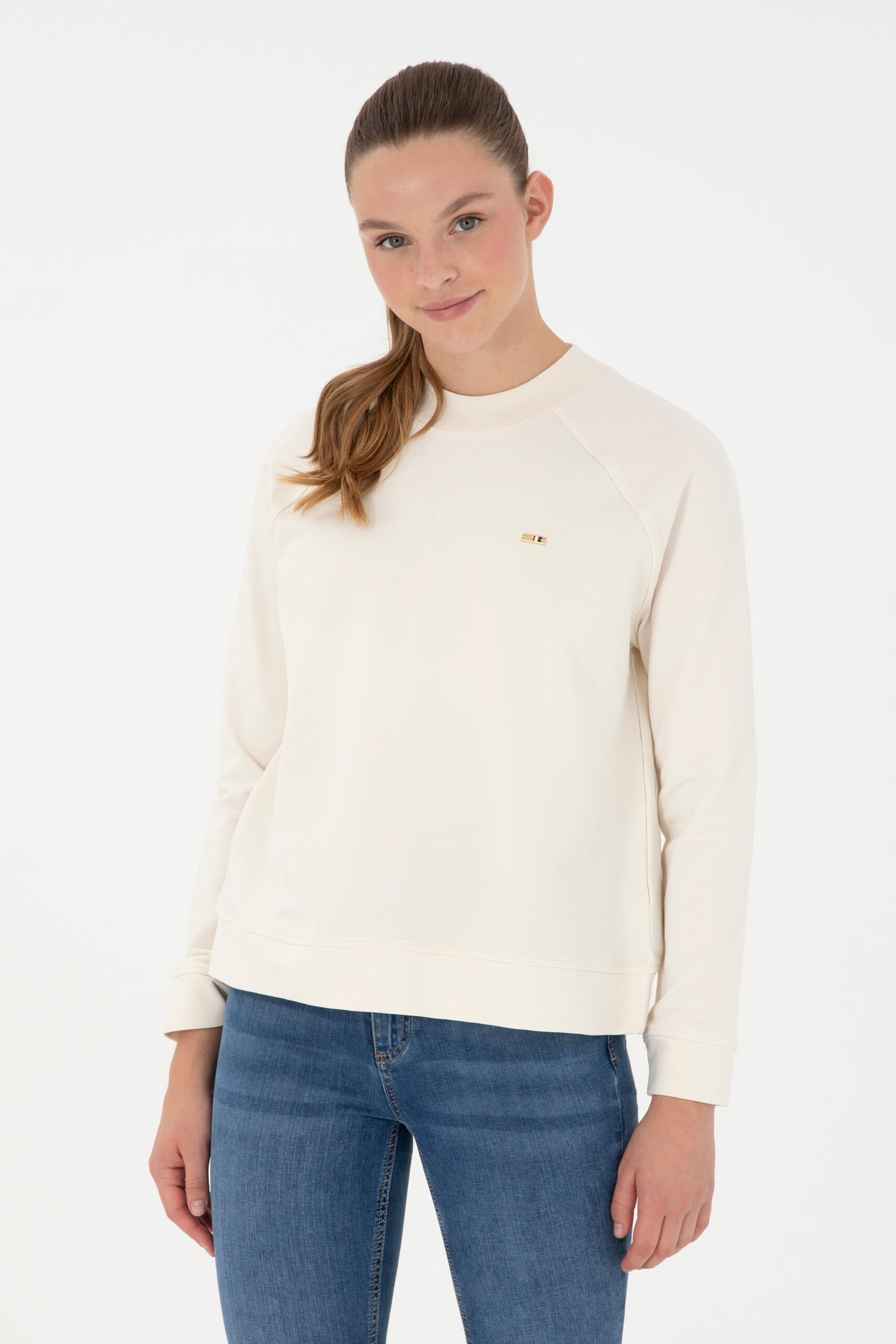 سویشرت  سفید  رگولار  زنانه یو اس پولو | US POLO ASSN