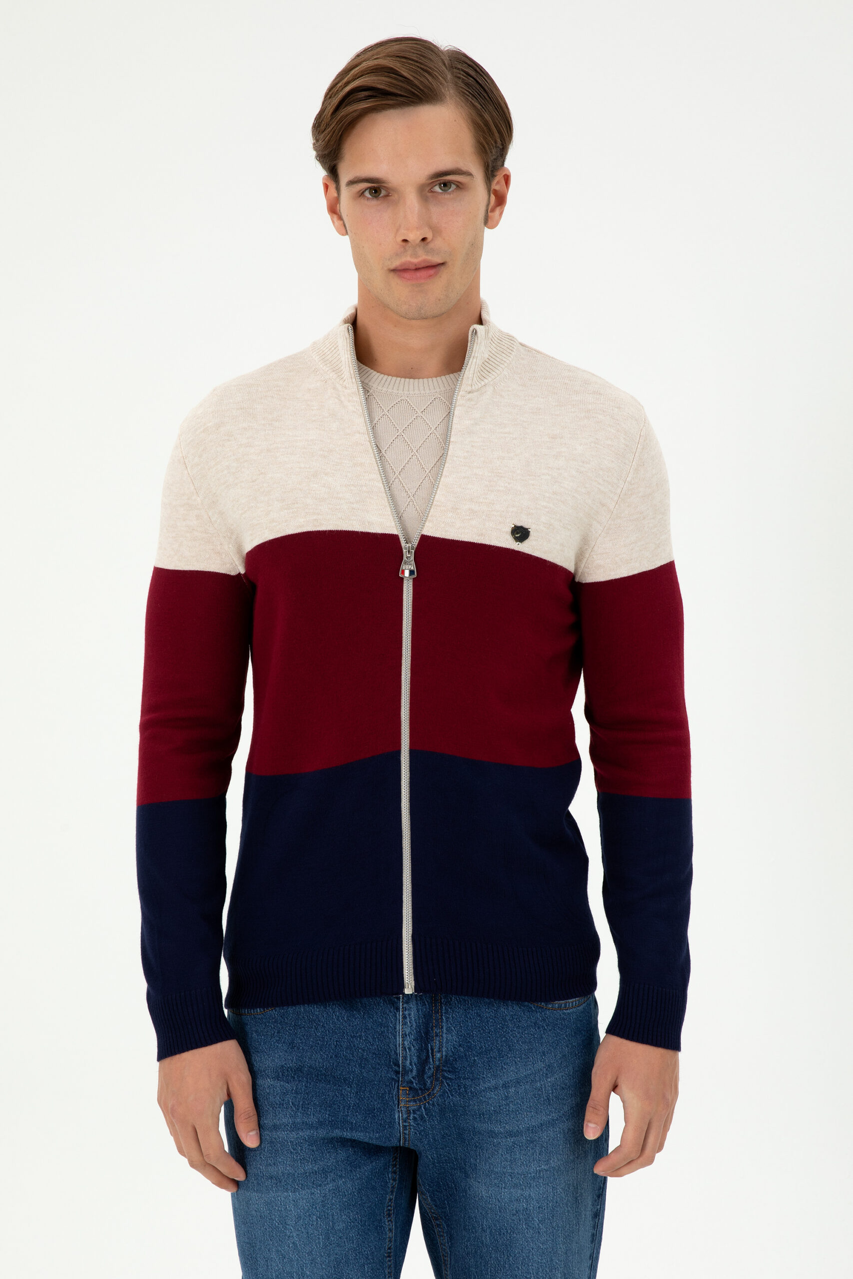 ژاکت  خاکستری  اندامی  مردانه یو اس پولو | US POLO ASSN