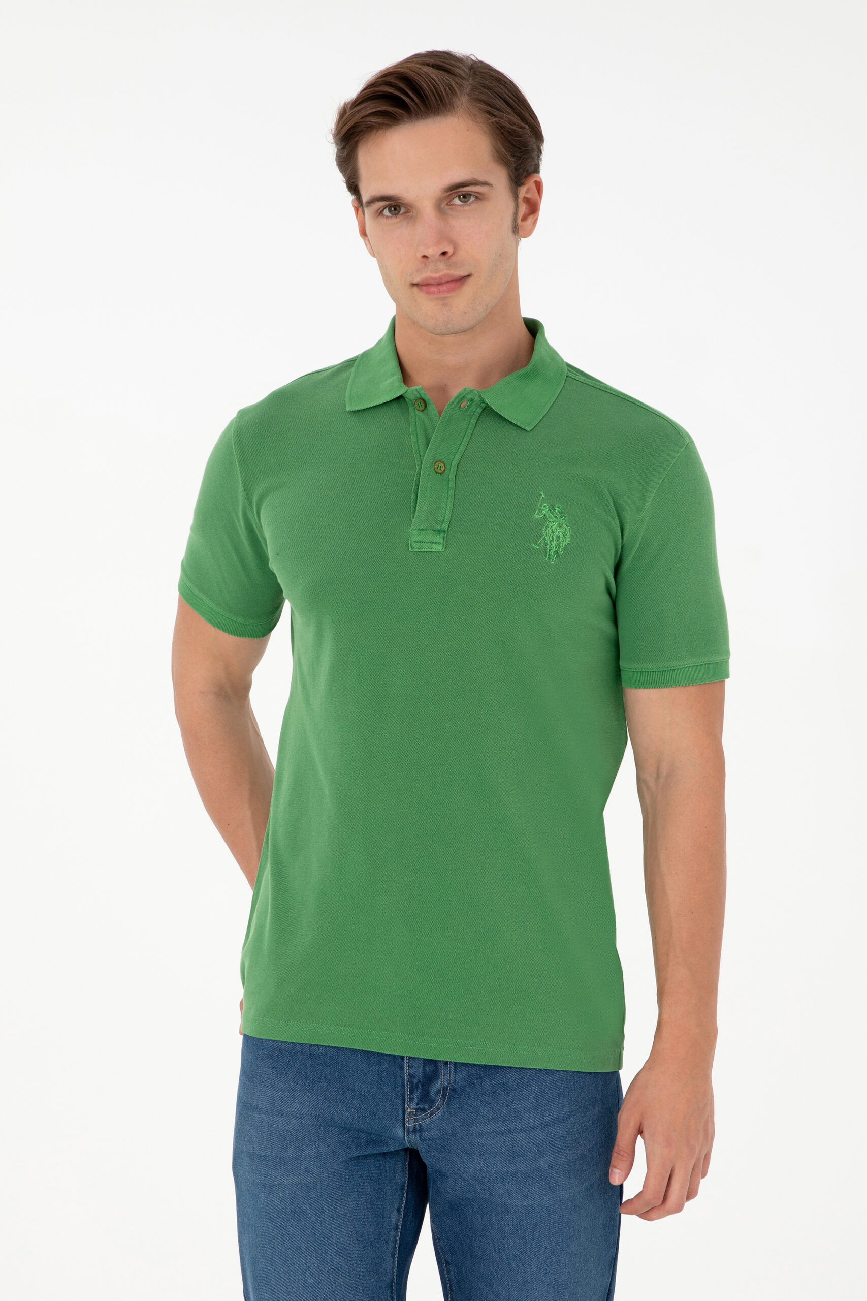 تی شرت  سبز  اندامی  مردانه یو اس پولو | US POLO ASSN