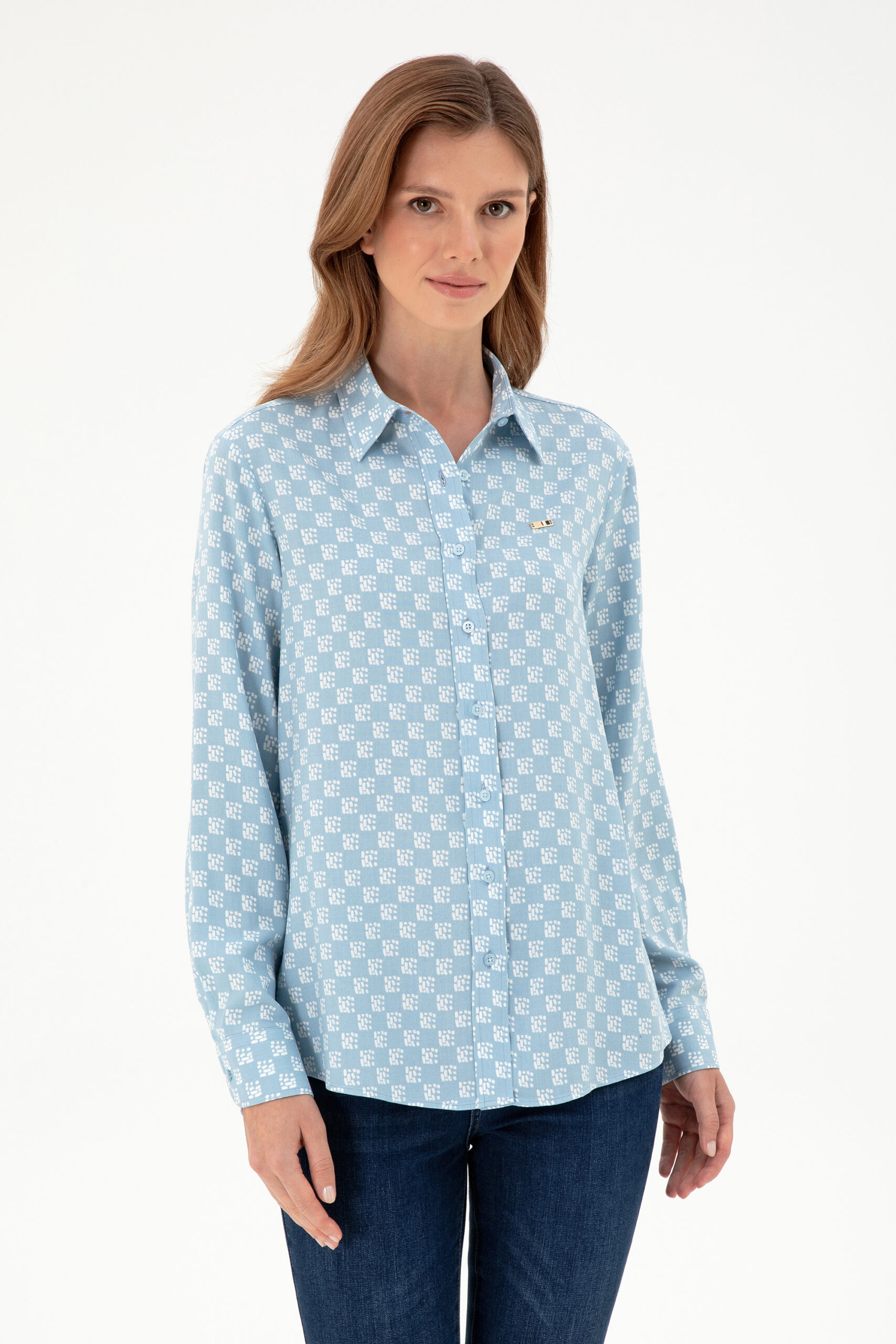 پیراهن  سورمه ای روشن  رگولار  زنانه یو اس پولو | US POLO ASSN