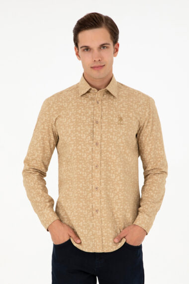 پیراهن  کرمی  رگولار  مردانه یو اس پولو | US POLO ASSN